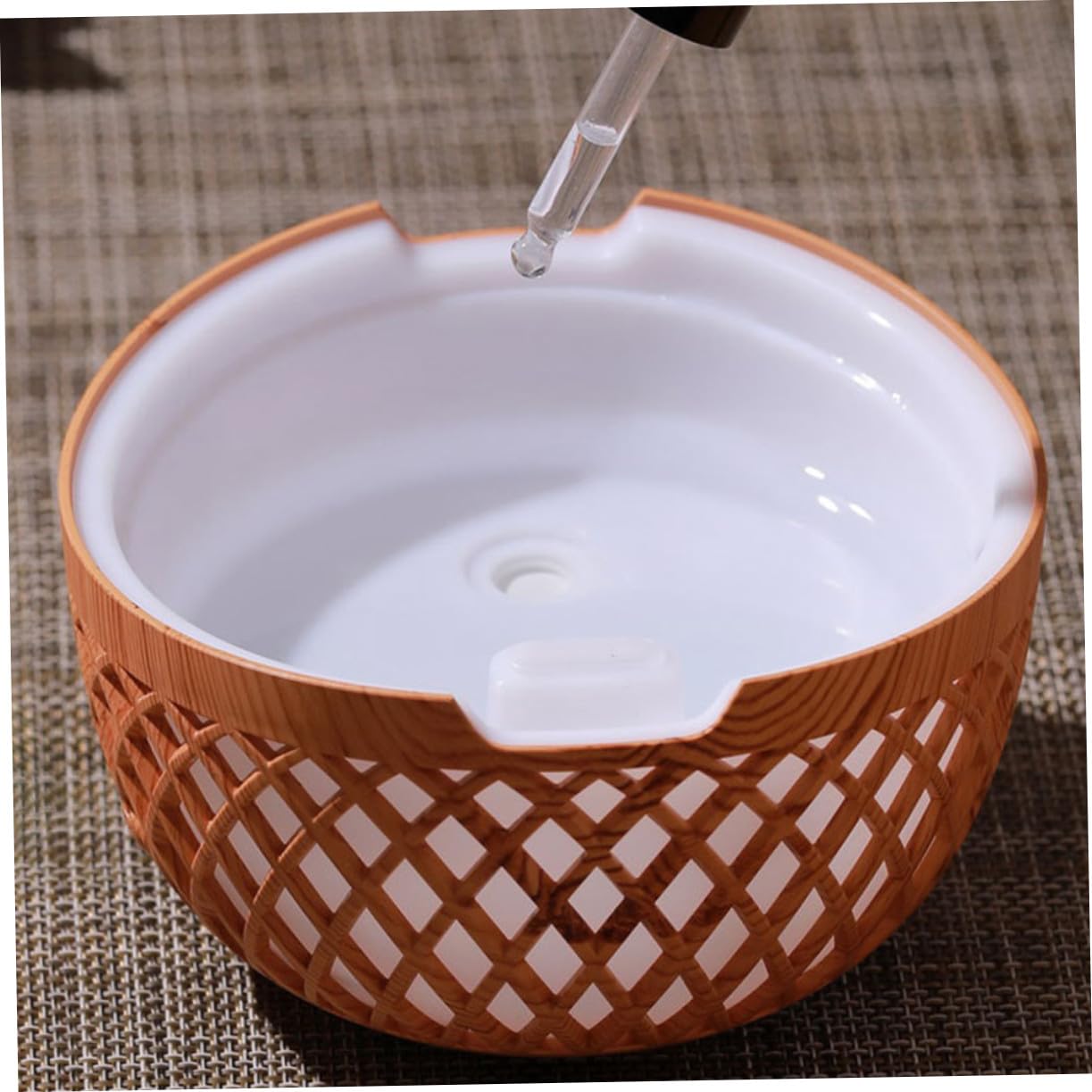 Gatuida Humidificador y Difusor de Esencias Decorativo de Escritorio, 320ml, Diseño de Madera Hueca, para Hogar