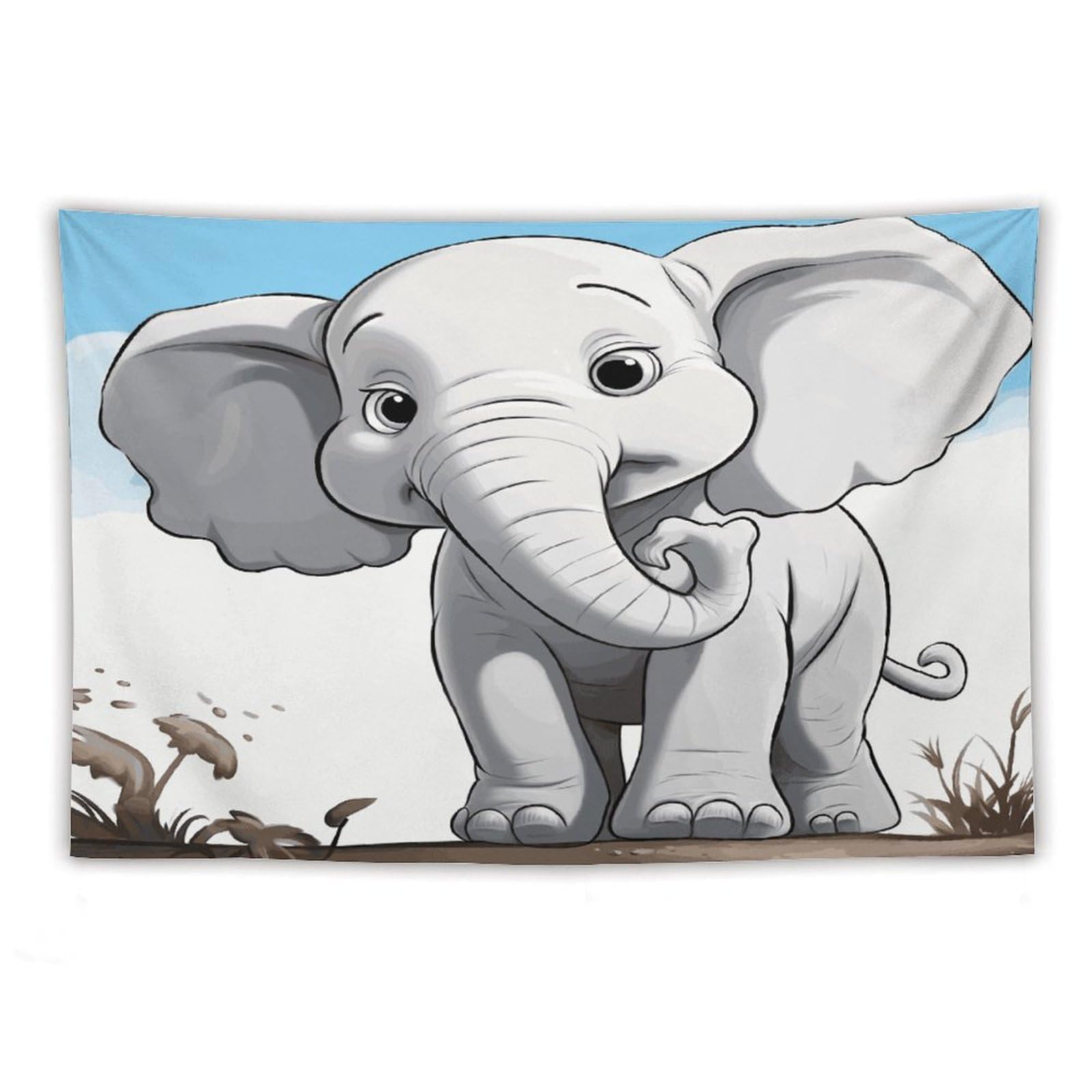 LDGSUPH White Elephant Tapestry Wall Hanging Decor Anti-fading Aesthetic Wall Tapestries Fashion Wall Blanket Decor Modern Wall Art Tapestry for Bedroom Home Decor 40"x60"