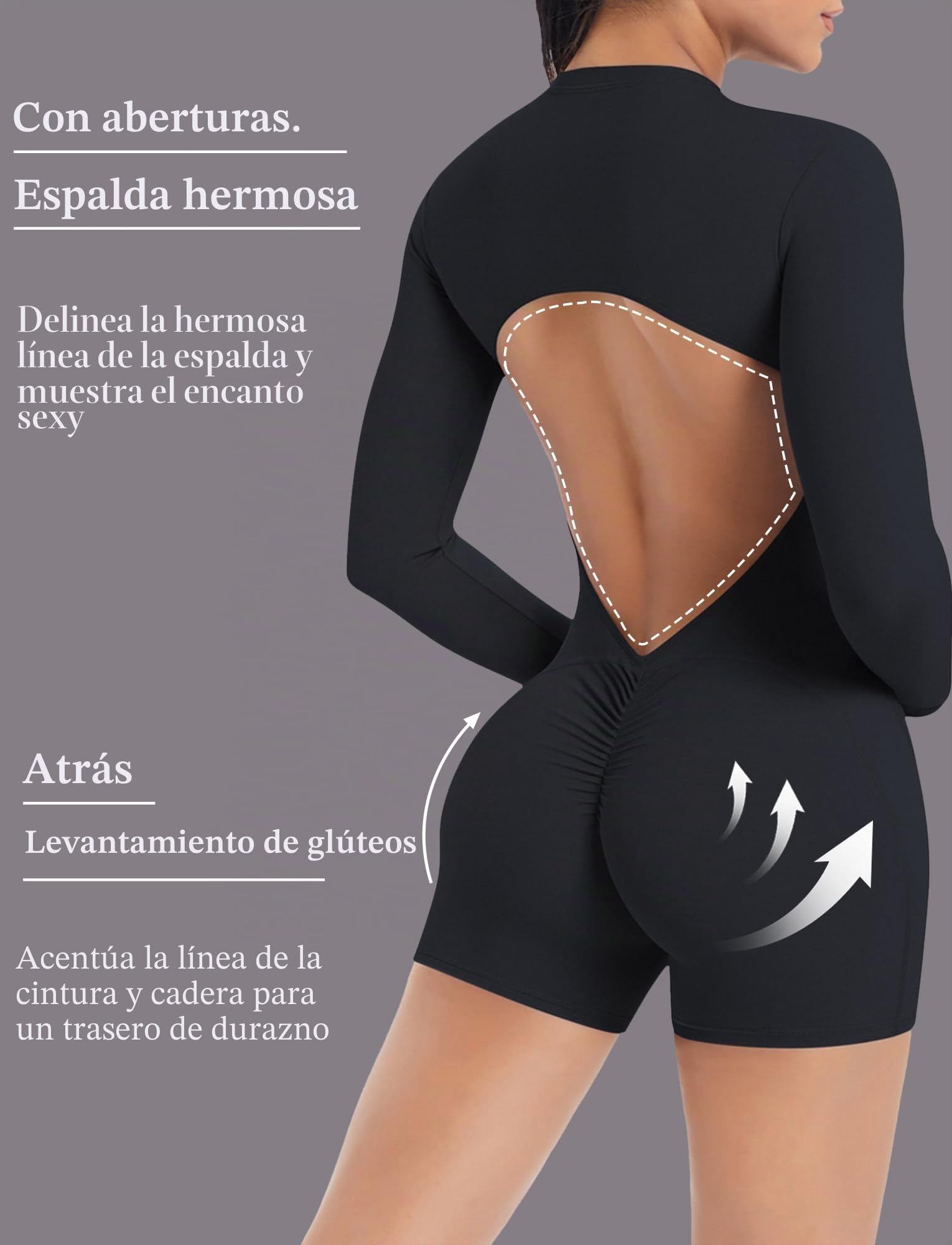 SEAUR Mono deportivo para mujer, corto, ajustado, para yoga, con espalda descubierta, bodycon con cremallera, gimnasio, fitness, jogging