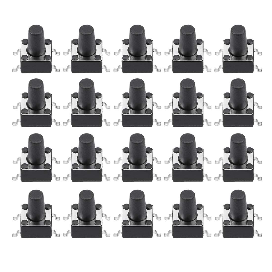uxcell 6x6x9mm Momentary Panel PCB Surface Mounted Devices SMT Mount 4 ...