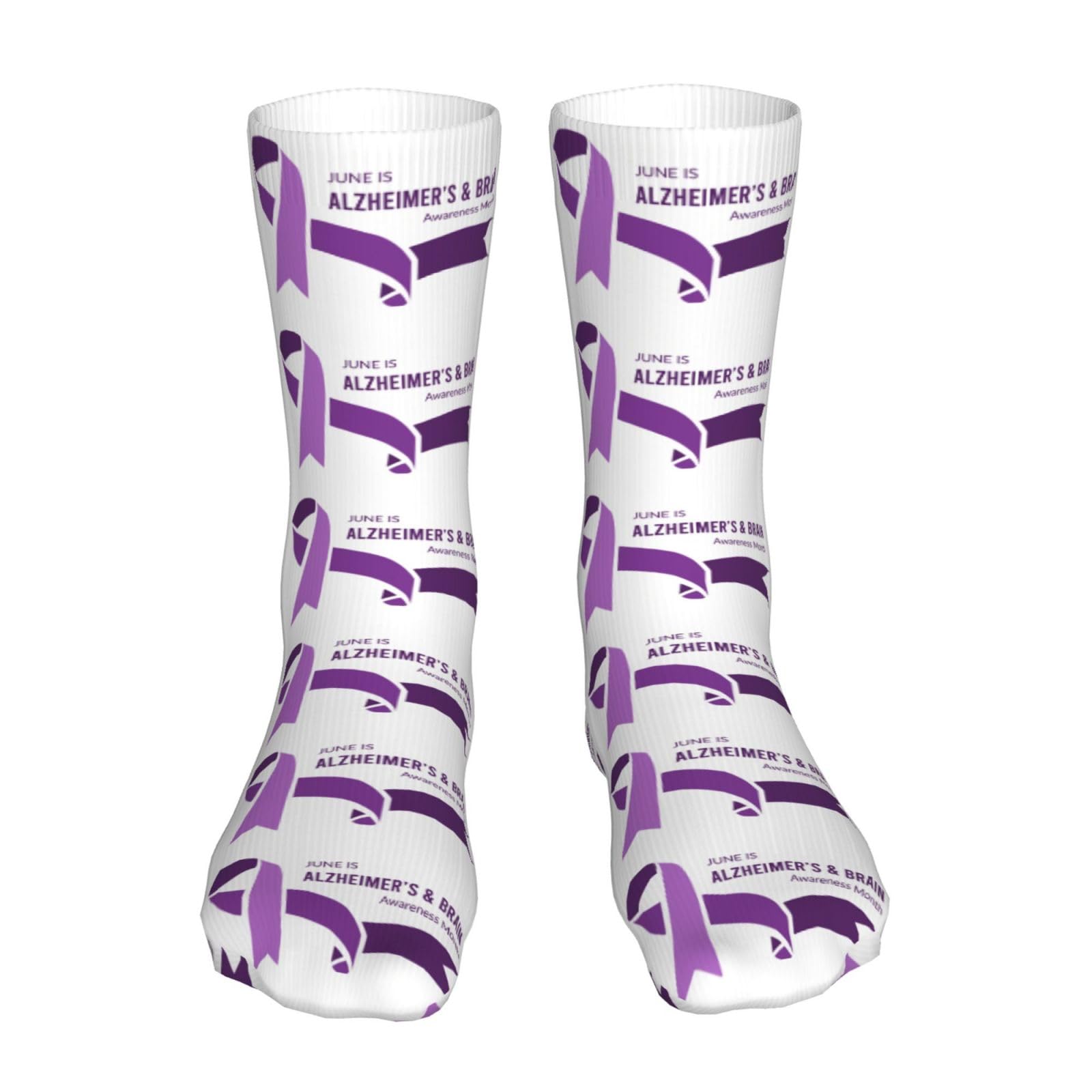 Smazdfxx Unisex As Pic Alzheimer's & Brain Awareness Month Socks For Women Crew Sock Athletic Socks Holiday Casual S 16In