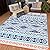 Outdoor Patio Rug Waterproof Camping - Outdoor Rugs Outdoor Carpet, Plastic Straw Area Rug for Patios Clearance RV, Outside Porch Rug Balcony Deck Rug for Camper, Blue Red 4x6 ft