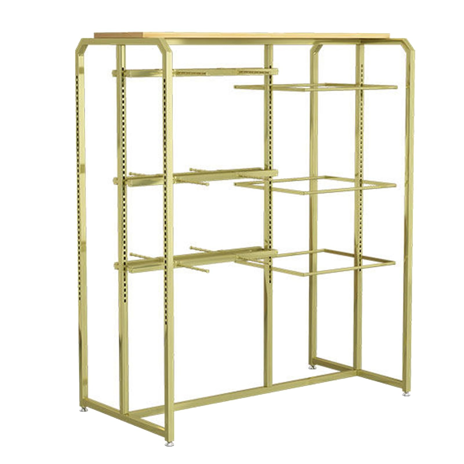 JYBNBBE Underwear Display Stand, Lingerie Shelves, Clothing Garment Rack with Shelf for Retail Store,Gold-a-100x45x135cm