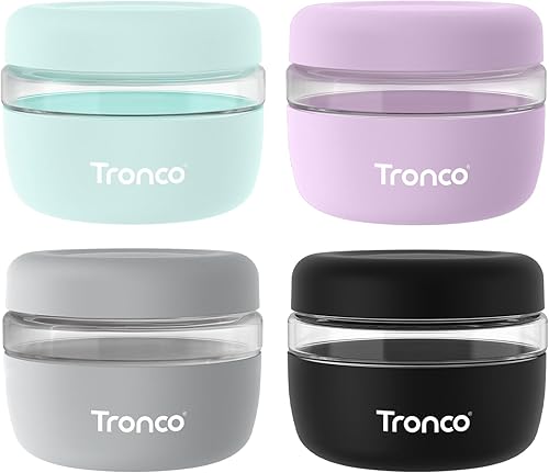 Miniatura 37 de Tronco Recipientes de Almacenamiento de Alimentos de Vidrio de 24 oz con Tapas, Herméticos, a Prueba de Fugas y Derrames, Tazones de Vidrio para