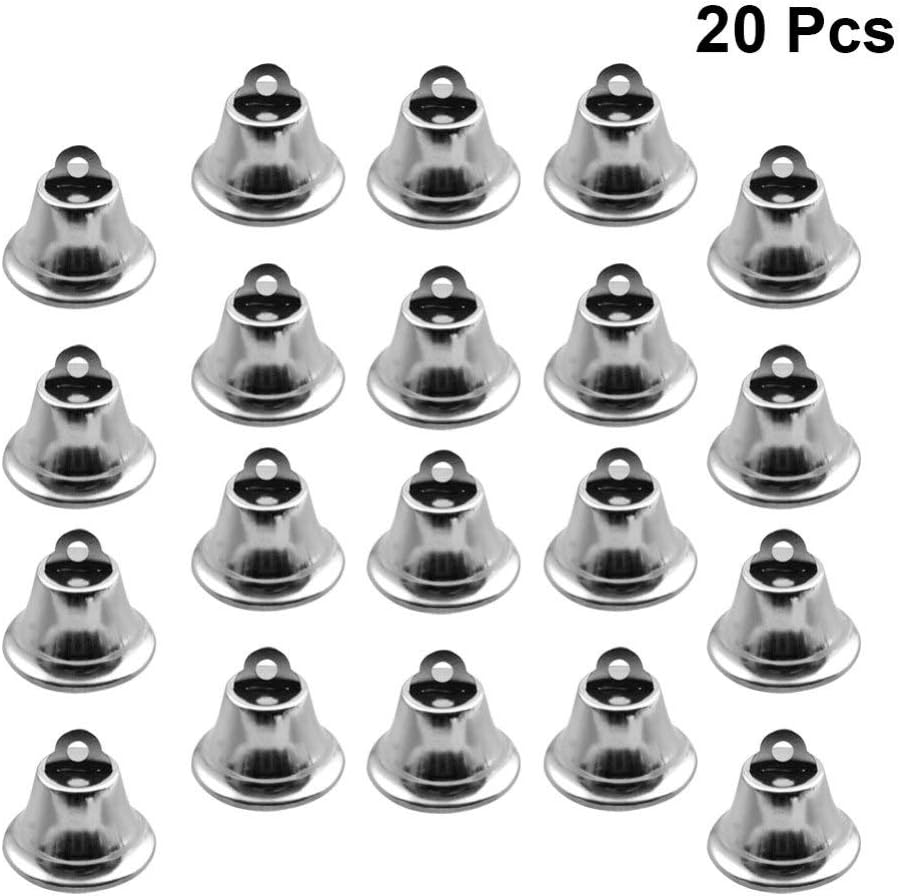 SUPVOX 20pcs Craft Jingle Bells - Mini Small Silver Wind Chimes - Vintage Metal Christmas DIY Craft Making - Image 3