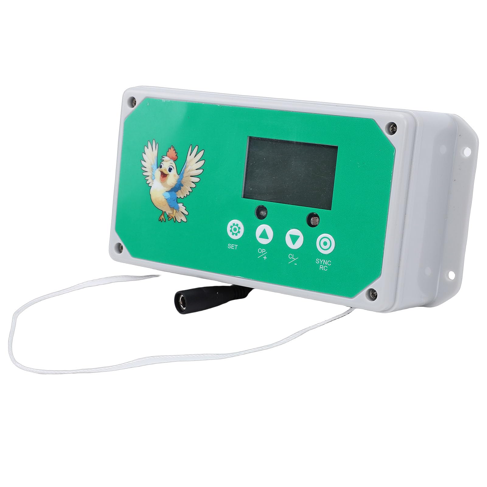 SIXRUN Automatischer Hühnerstall-Türcontroller, Programmierbarer Timer mit Fernbedienung 50m, 4kg, EU-Stecker 100-240V