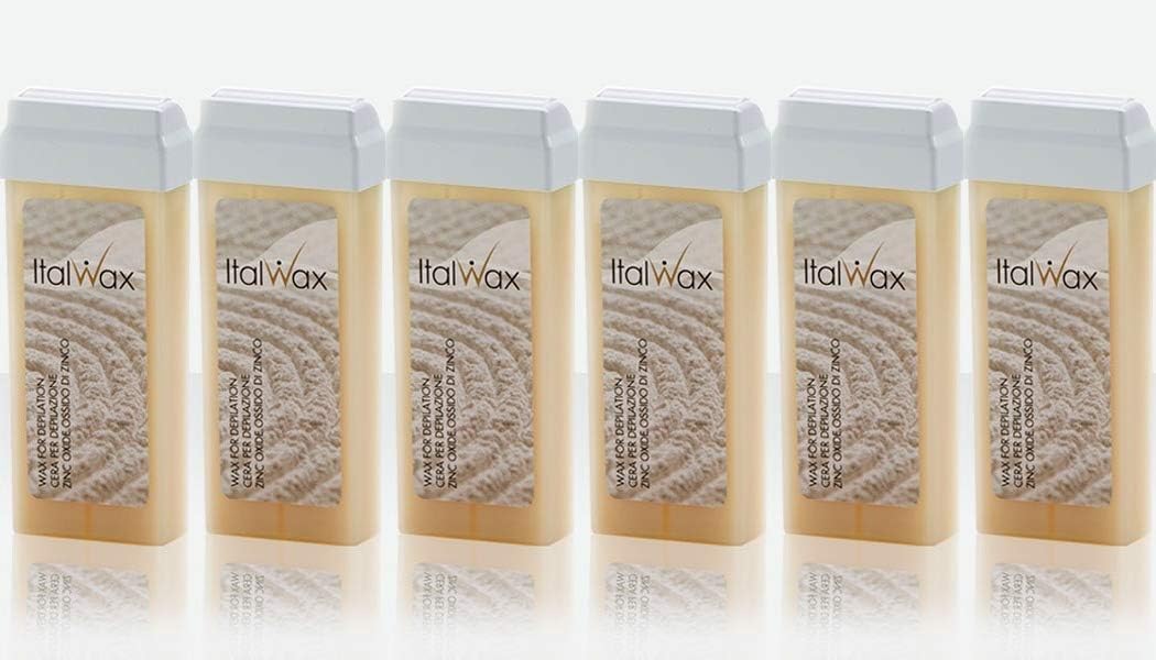 ItalwaxClassic Roll-On Wax Cartridge – Pack of 6 x 100ml – Zinc Oxide Formula – Gentle on All Skin Types – For Professional and At-Home Use