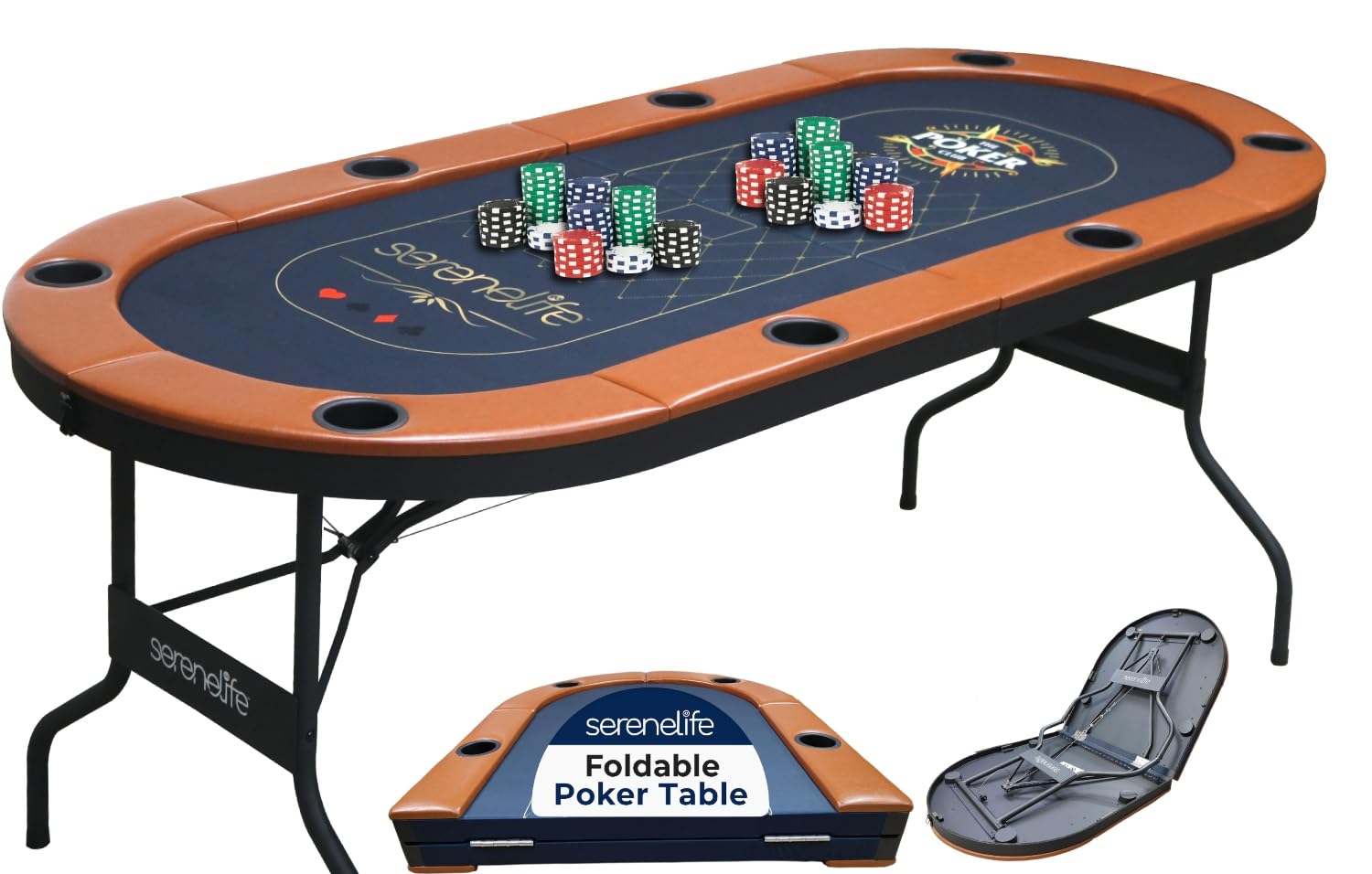 poker Amazon.com: SereneLife 8 Player Foldable Poker Table, 71 inch