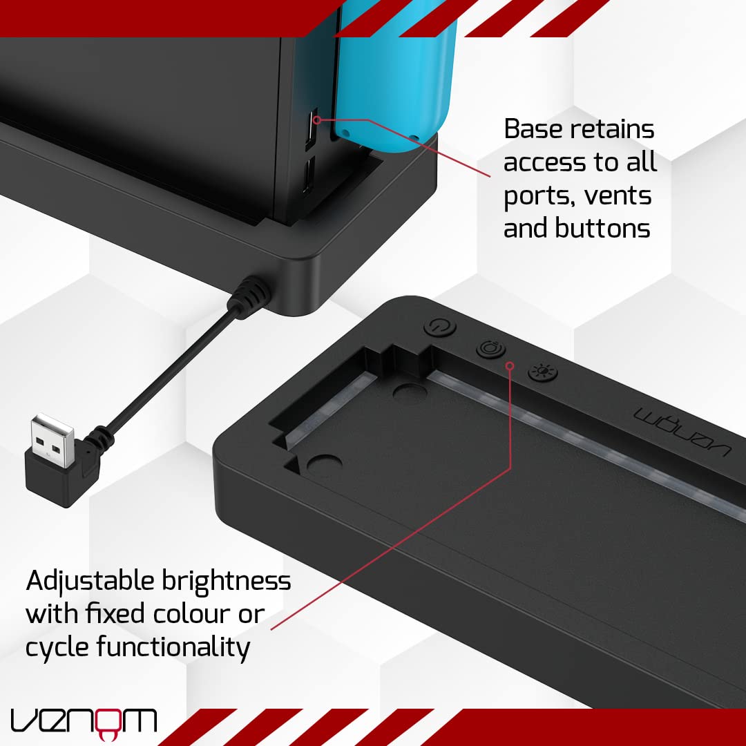 Venom Suporte de console com iluminação LED multicolorida