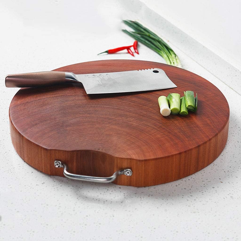 Chopping Boardcutting Board Round Whole Wood with Handle Kitchen Cutting Board Hand-Made Unpainted Health Suitable for Cutting Vegetables/Fruits/Meat