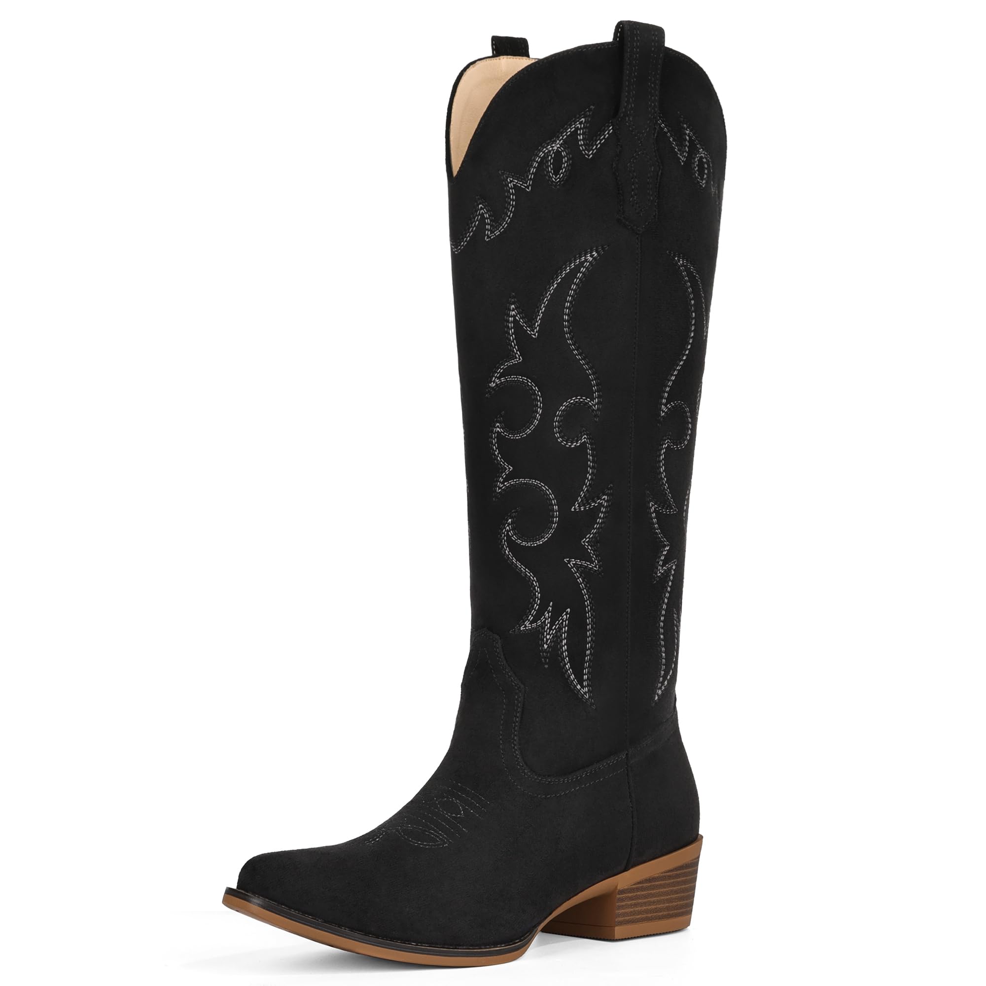 Suede Cowboy Boots for Women Knee High Western Cowgirl Boots