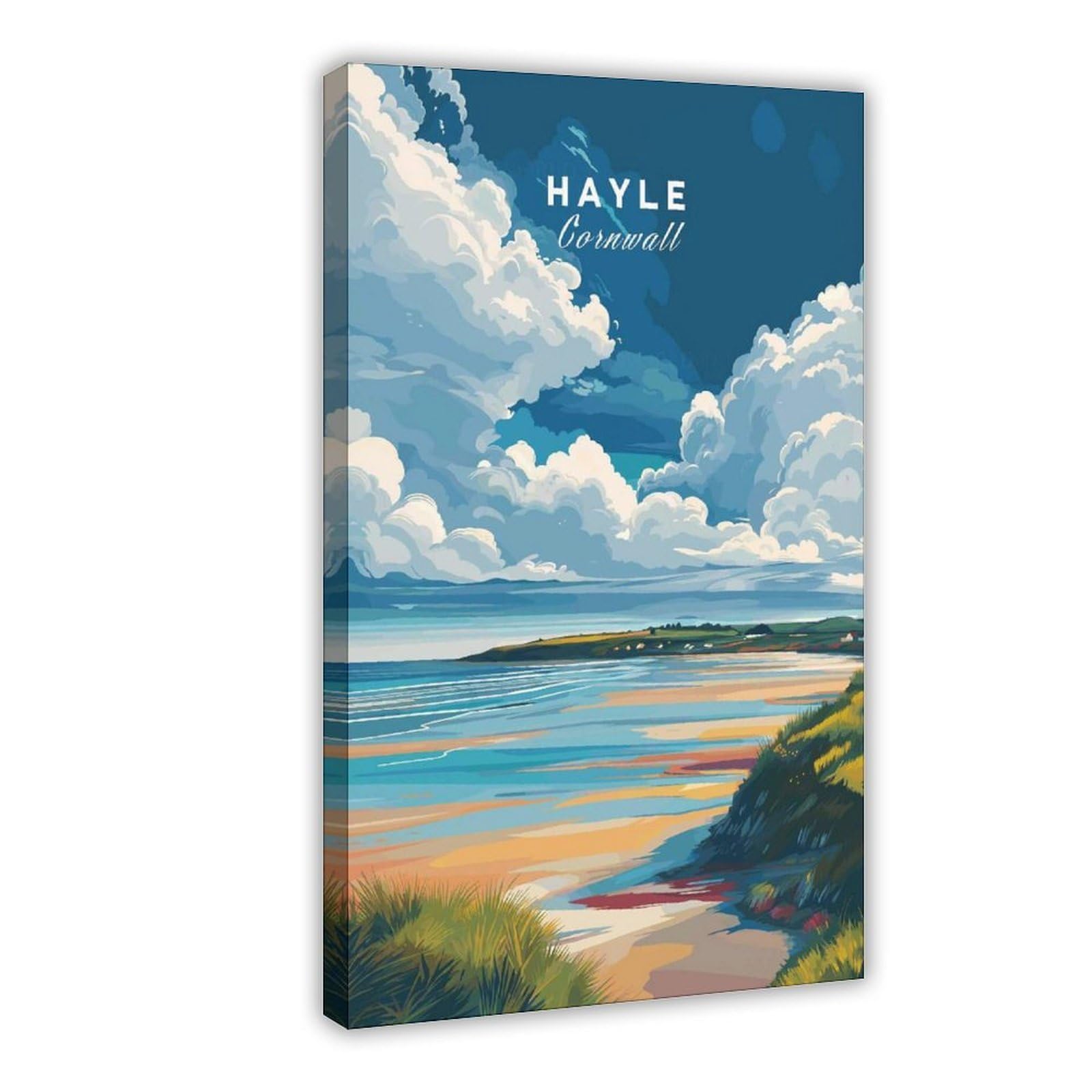 Bareronor Hayle Ocean Canvas Poster Bedroom Decor Landscape Office Room Decor Gift 24" L X 36" W