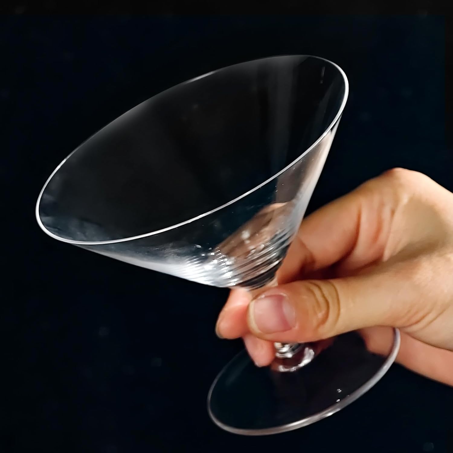 KAMMAK Martini Glasses Set of 2, 5.41 oz Clear Crystal Cocktail Glasses with Stem, Reusable Cocktail Glassware for Wedding Birthday Party, Bar, Margarita, Whiskey, Gin, Tequila, DS05