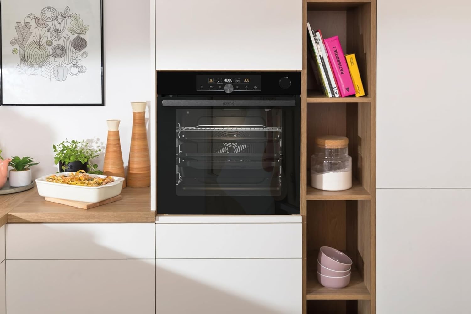 Gorenje BPSA 6747 A08BG Einbau-Backofen 77L Heißluft Pyrolyse Schwarz