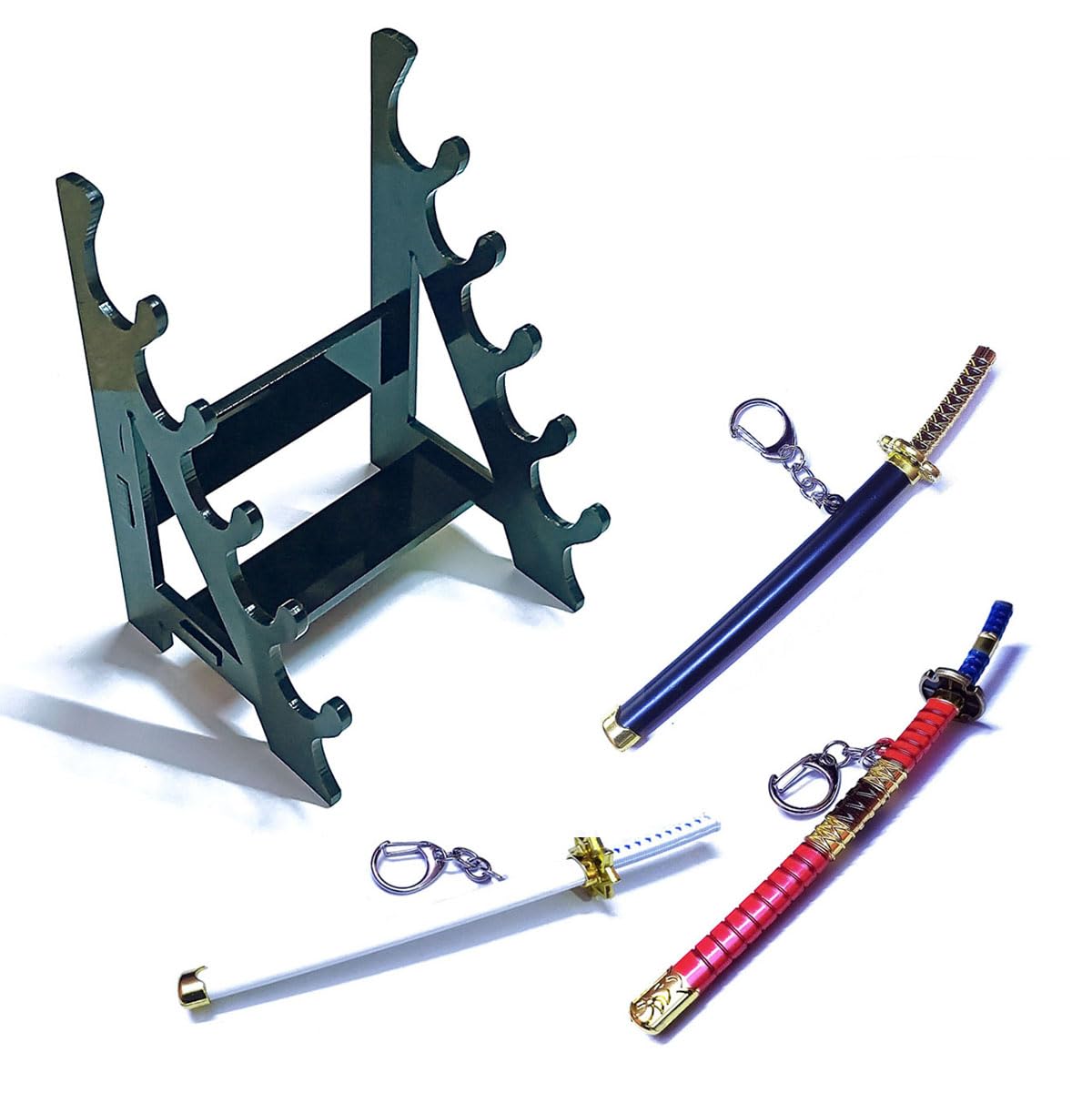 GULLI BULLI UNSHARPED Metal KATANA Keychain with Stand - Multicolor (Random Color or Design of Katana deliver)