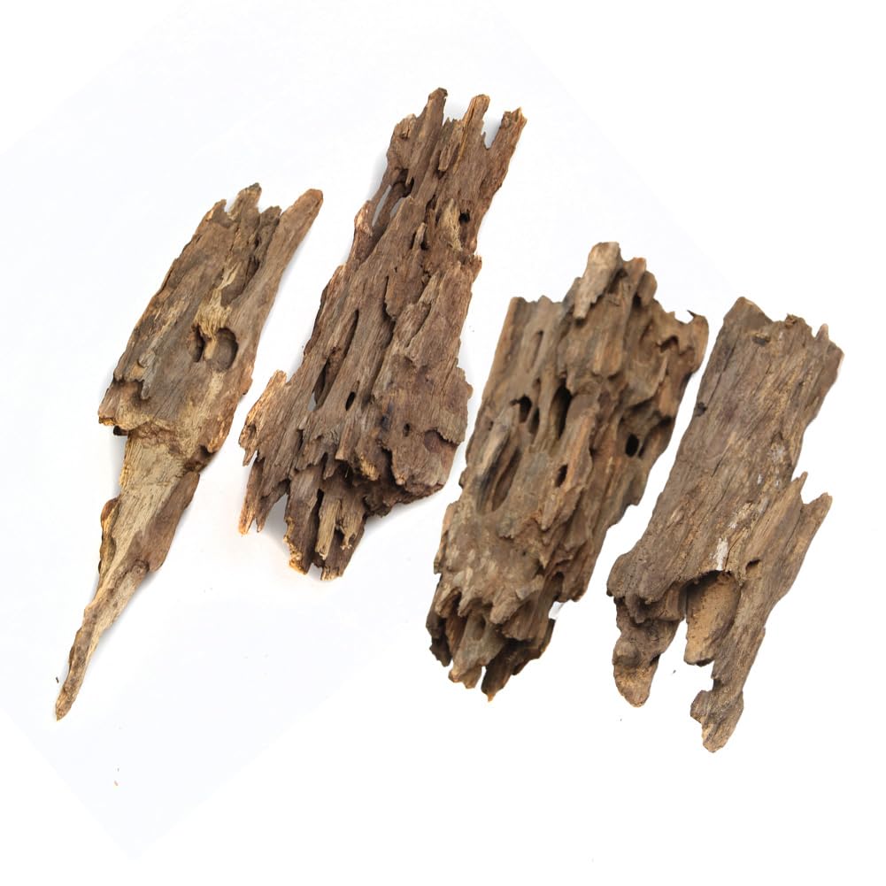 emours Driftwood Branches Reptiles Aquarium Decoration Assorted Size,(5.5-8 inch in Length),4 Pieces (Shrimp Wood)