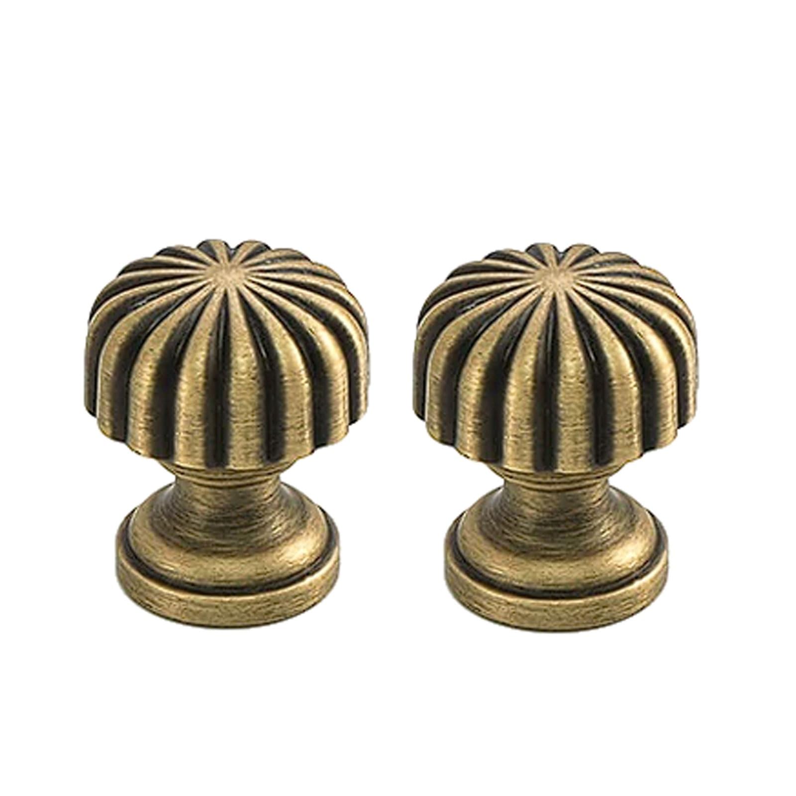 Chenhoju Bronze Vintage Solid Pumpkin Brass Cabinet Knobs Single Hole, Three Sizes For Drawers, Wardrobes, And Cabinets Cabinet Pulls(,20Mm)
