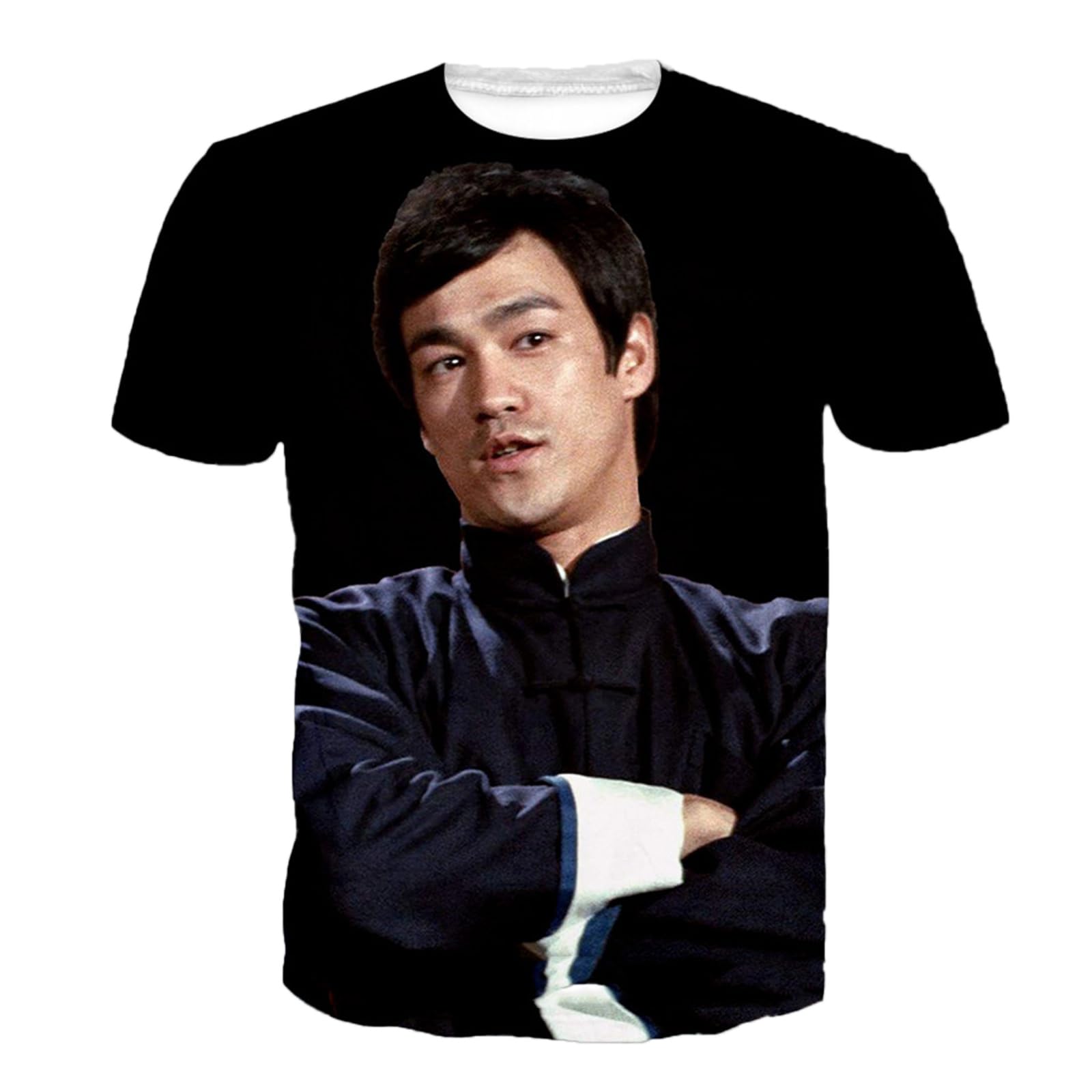 Keepmore Men's # 4 Li Xiaolong Dragon T Shirt For Li Xiaolong Dragon Kung Fu Martial Art 3D Printed Round Neck Short Sleeve T-Shirt Casual Pullover Tops
