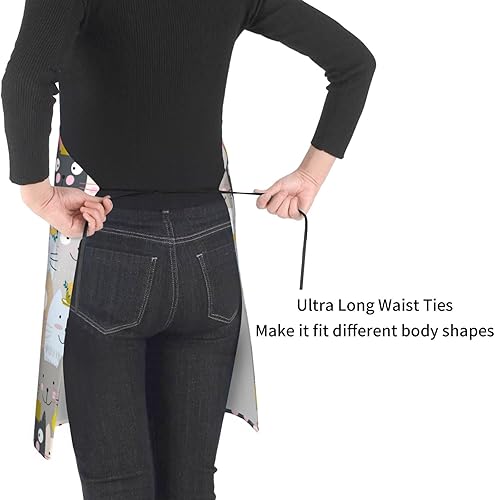 Miniatura 5 de Adjustable Neck Bib Apron with Pocket for Men Women, Waterproof Aprons Gifts for Kitchen Baking Chef Painting Gardening