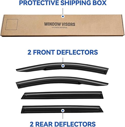 Miniatura 443 de Visores protectores de lluvia para ventana, deflectores de viento de canal exterior