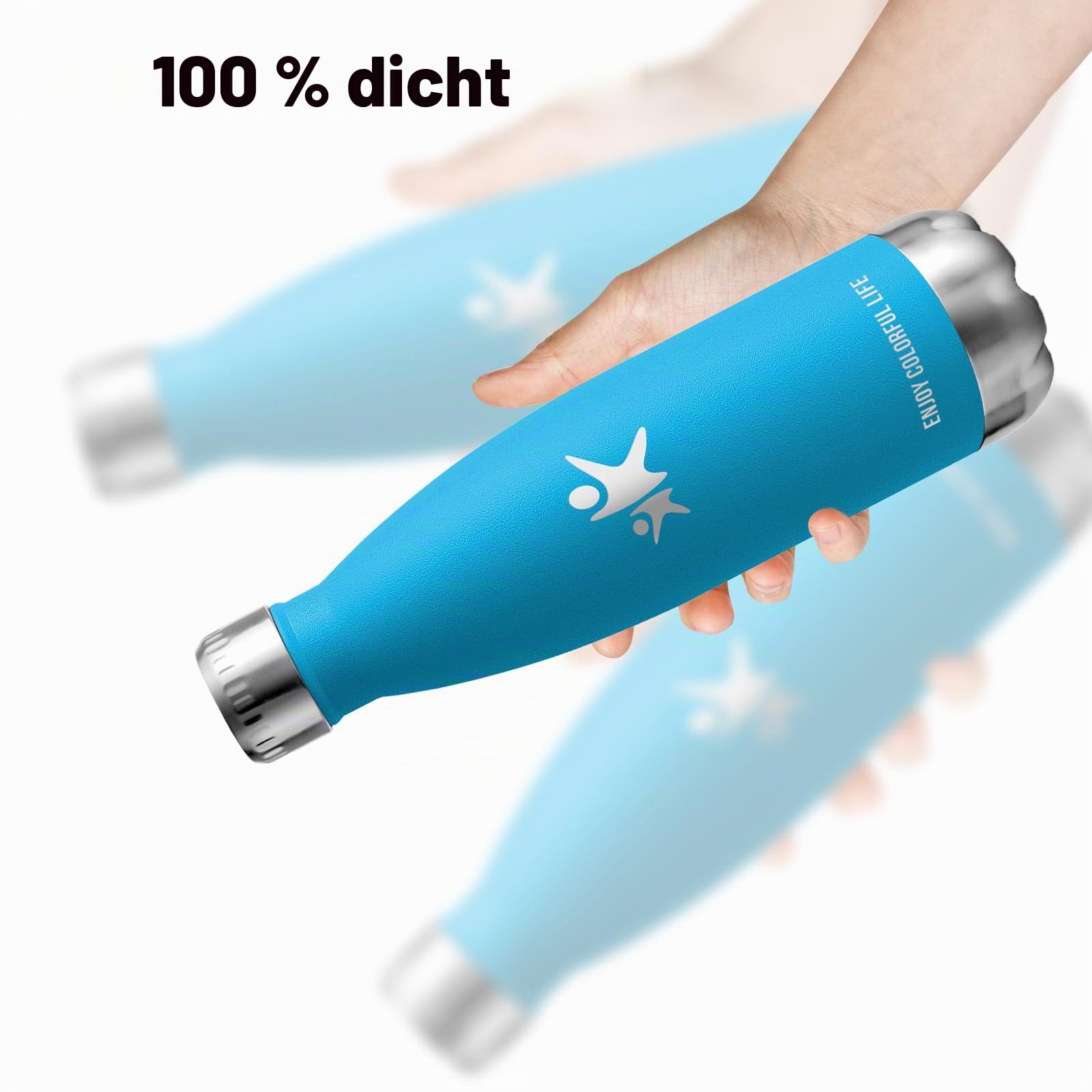 Trinkflasche Edelstahl, Trinkflasche 0 75 liter, BPA-Freie, Thermosflasche Doppelwandige, Thermosflasche Auslaufsicher, Kann mit dir Tragen, Wasserflasche Metall, Wasserflasche für Camping, Yoga