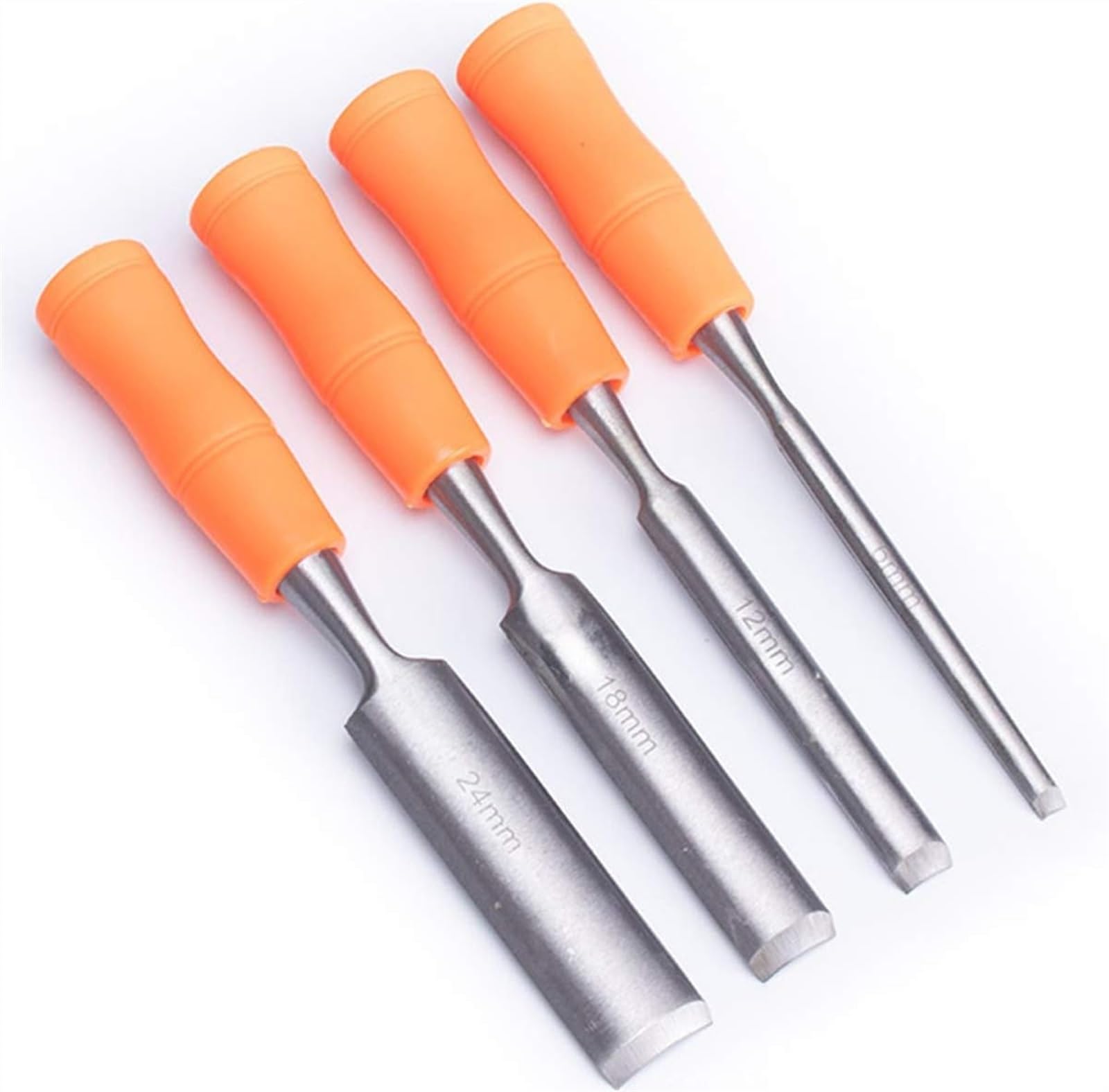 Cincel, Construcción de Cincel de Madera para Tallar Cinceles, Mangos Dearre Suave con Martillo de Alto Impacto, Herramientas con Extremo de Acero para Carpintería, Juego de 4 Piezas