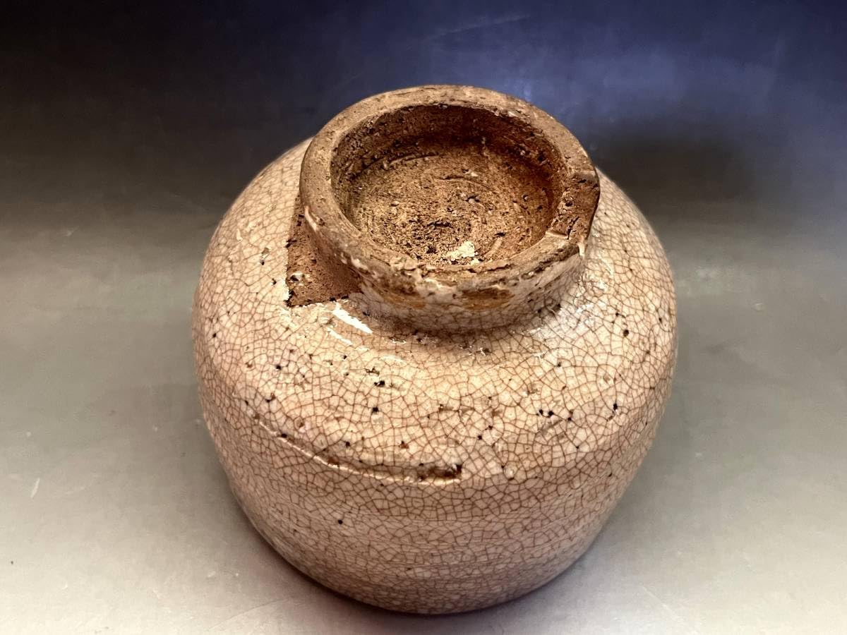 茶碗■古萩貫入碗 割り高台（江戸期）古いお茶道具 えくぼ 時代物 骨董品 希少■ Amazon.co.jp: 茶碗古萩貫入碗 割り高台（江戸期）古いお茶道具
