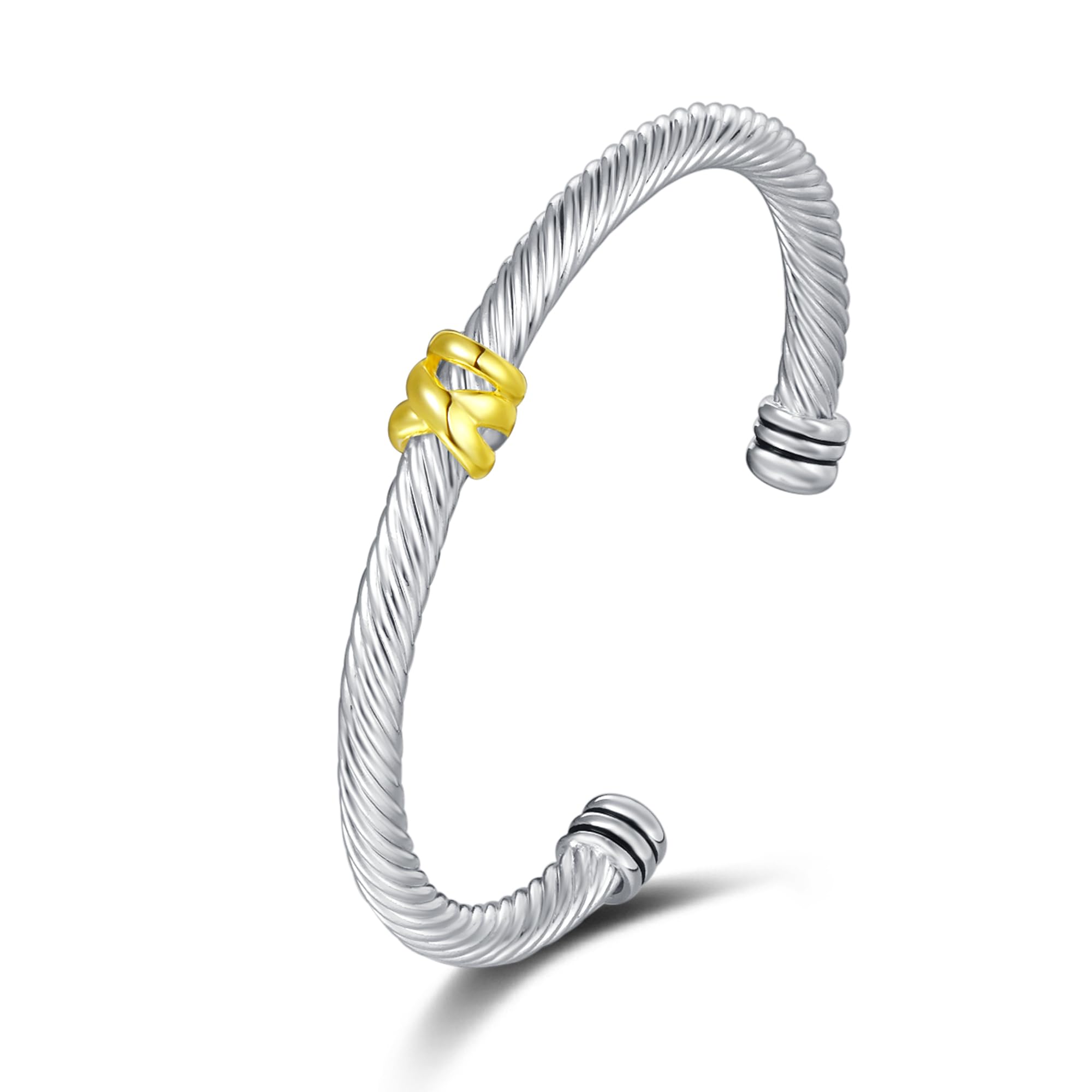 UNY Jewel Bracelet Designer Brand Inspired Women Jewelry 4.5mm Thin Twisted Cable Wire Bangle Gem Stone Christmas Day Gift