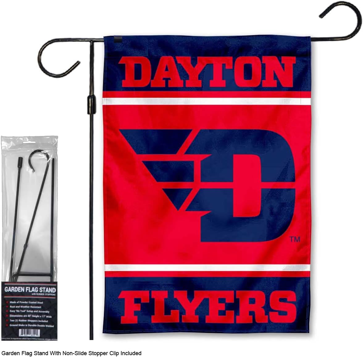 Dayton Flyers Garden Banner Flag with Flag Pole Stand Set - Image 2