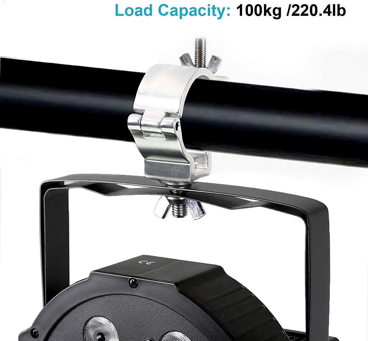 2 Morsetti Per Luci Palcoscenico Tiardey - Per Tubi 48-52 Mm, Capacit&agrave; 100 Kg, Alluminio