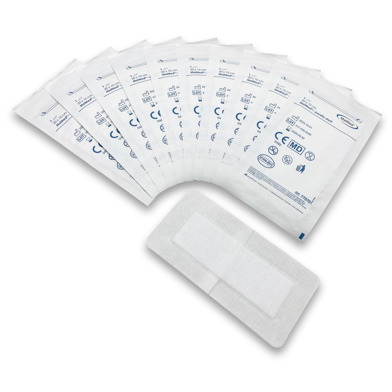 Wundpflaster steril 20x10 - steriler Wundverband Pflaster sensitiv - Wundauflage nicht haftend 15x5 cm - Saugstark & Hautfreundlich - Akute Wundversorgung und postoperatives Pflaster (25 Stück)