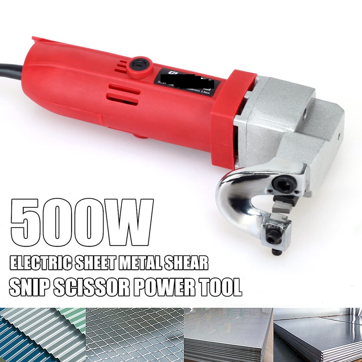 Tijeras de Esquilar, Tijera eléctrica de 580W, cortador cizalla chapa, capacidad corte 2,5mm, tijera for cortar placa Metal