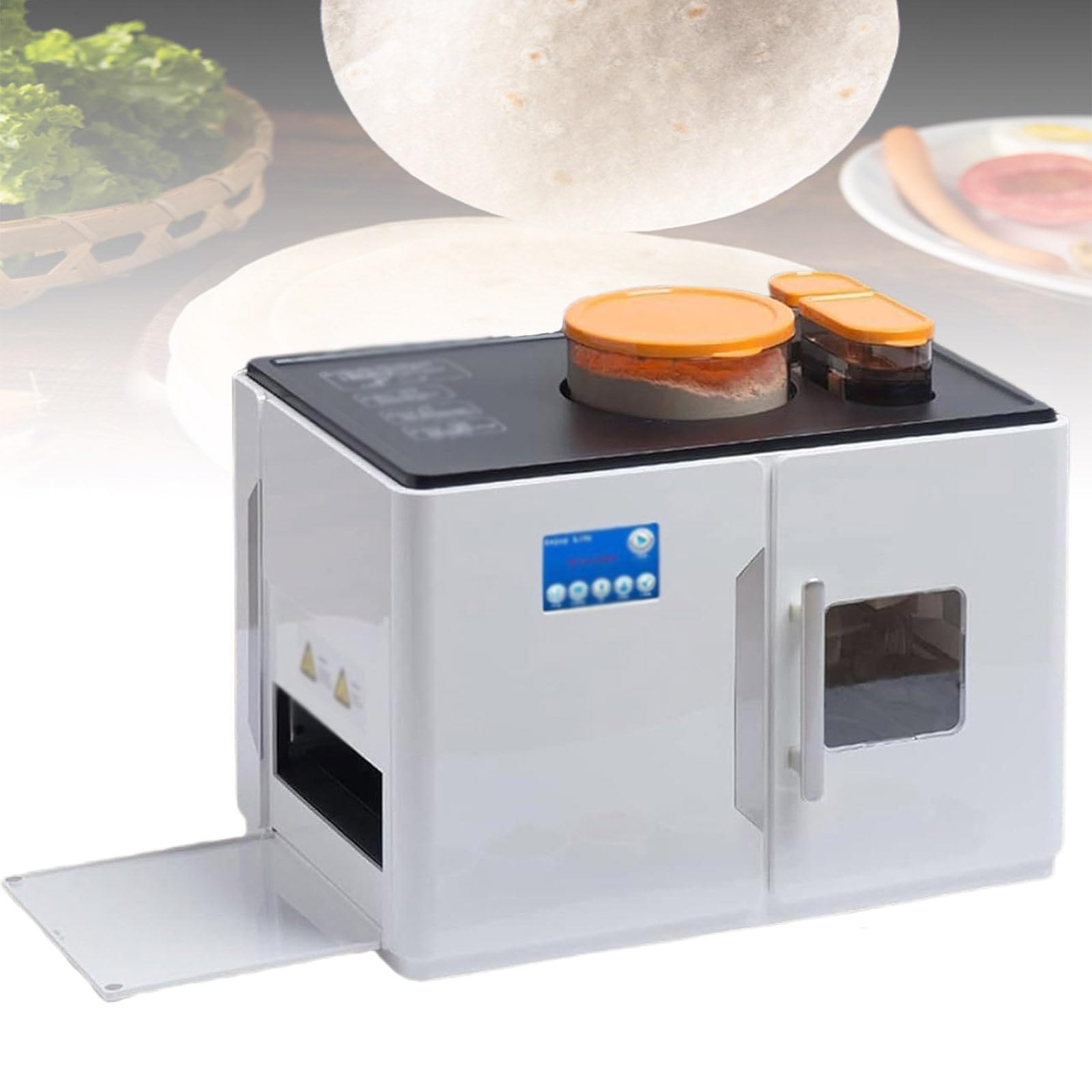 Roti Completamente Automatico,Macchina Roti Completamente Automatica,1800 W Macchina Preparazione Roti, per Focacce, Tortillas, Pita - Facile da Usare