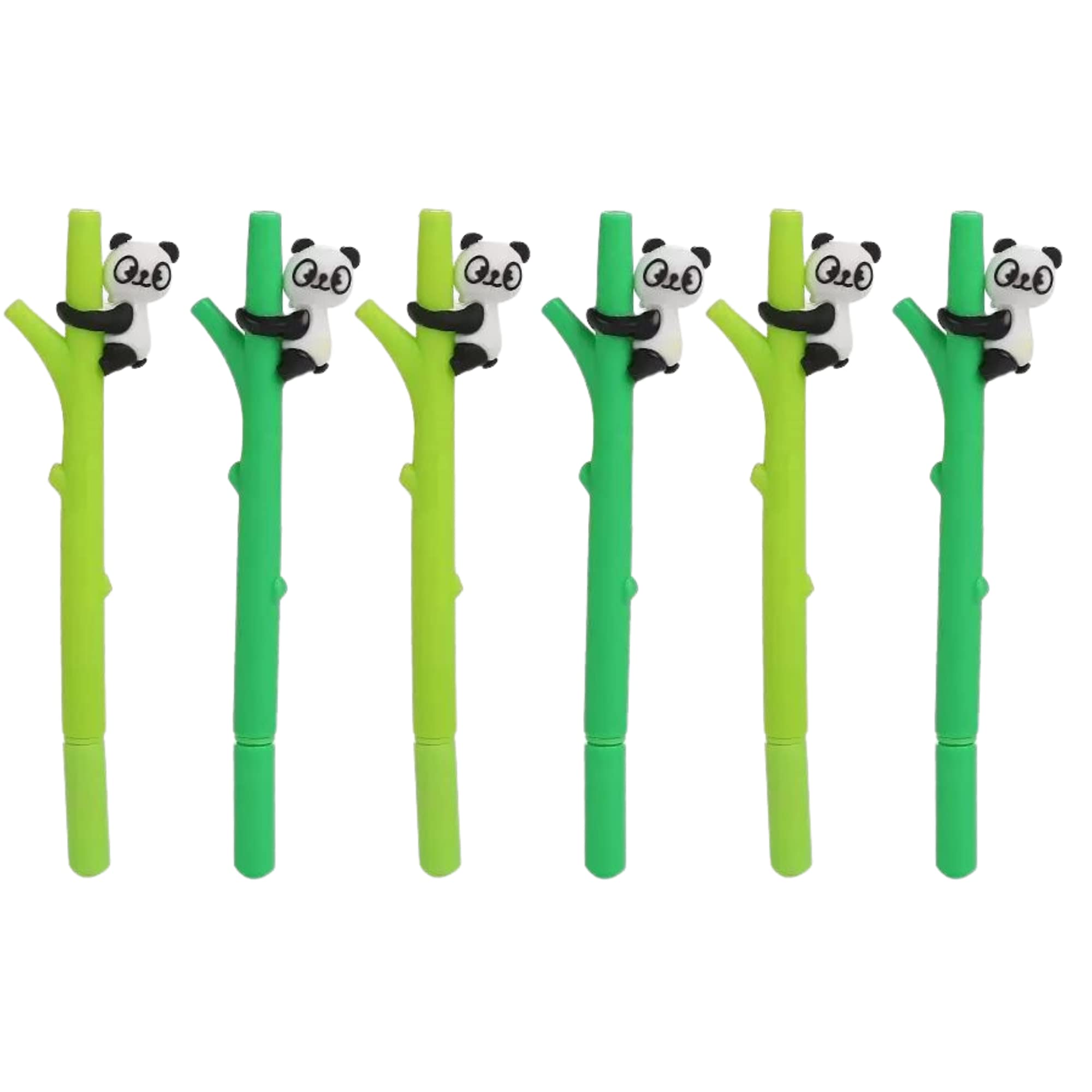 Juego de 6 bolígrafos de panda con bonito mono, juego de bolígrafos de gel, juego de papelería de panda