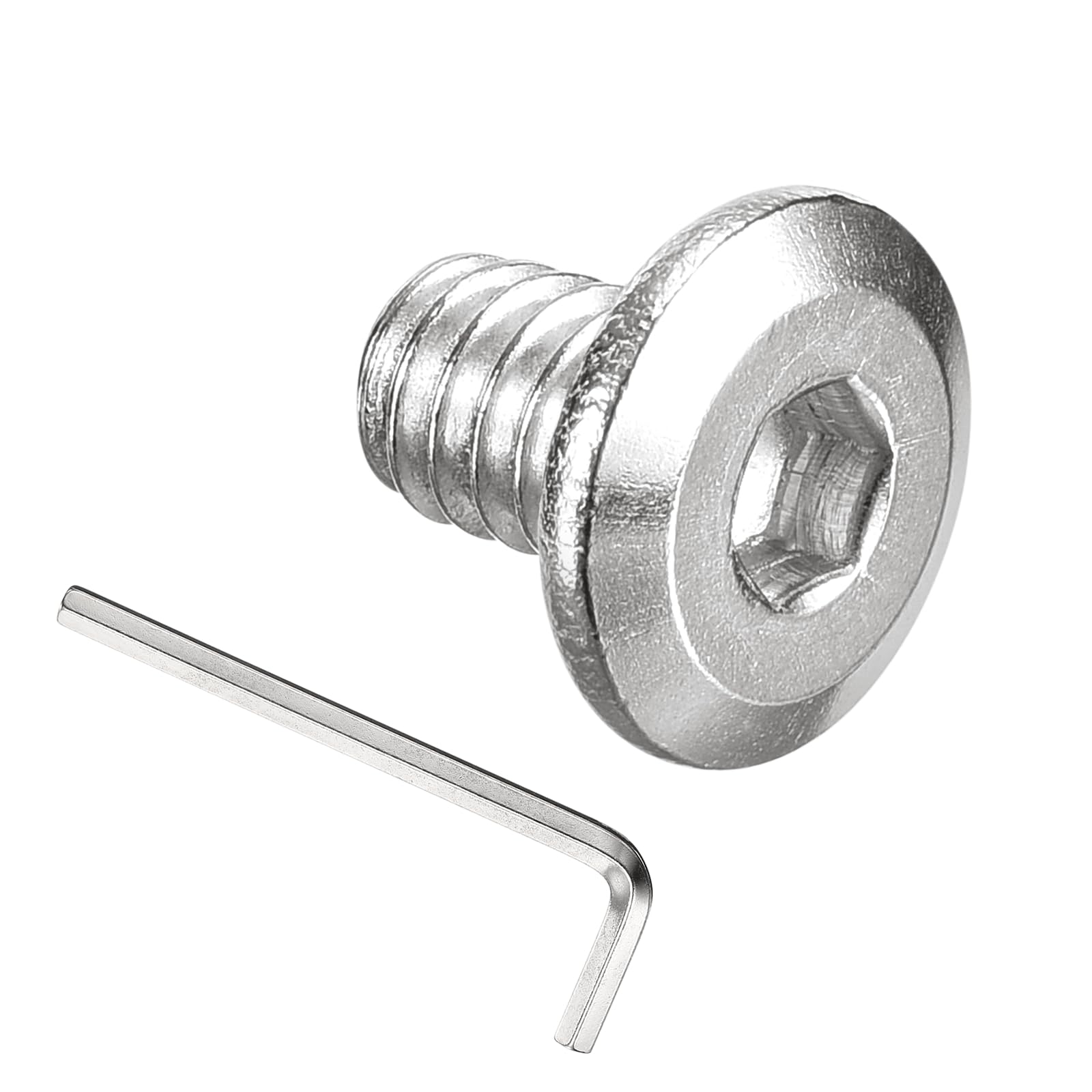 PATIKIL 1/4-20 x 5/16" Flat Head Hex Socket Cap Screw Bolt, 20PCS 304 Stainless Steel 18-8 Furniture Bolt with Hex Allen Wrench for Bed Repairs Ship Assembly Mechanical Industry, Silver โ image 1