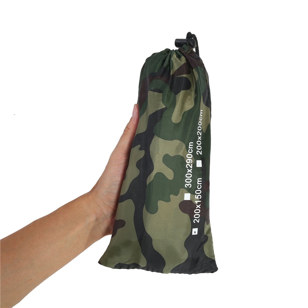 Tarp da Campeggio Camouflage Tappetino da Picnic Portatile Impronta di Tenda Multifunzionale con Borsa per Escursionismo Picnic All'aperto(2 * 2M)