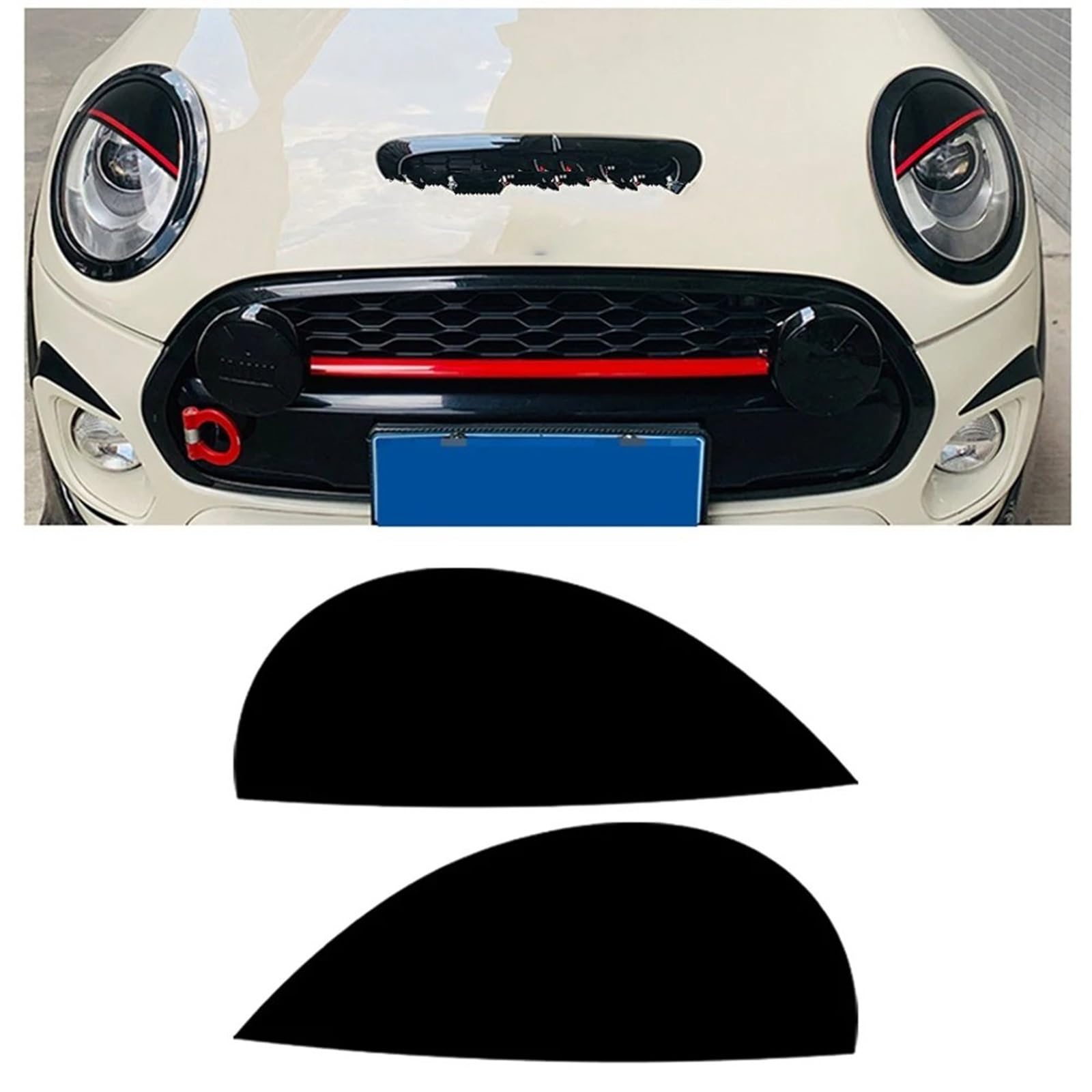 Palpebre Fari BMW X5 E70 2008-2013 - Coperture Stile Carbonio Nero Lucido
