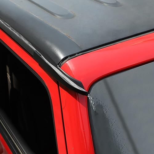 Miniatura 3 de JeCar JK - Extensión de canalón de lluvia de techo rígido, riel de goteo, accesorios exteriores para Jeep Wrangler 2011-2018 JK JKU, versión