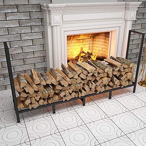 Foyuee Firewood Rack Outdoor 8Ft Log Holder For Fireplace Indoor Fire Wood Storage Holding Stand Heavy Duty thumb #5