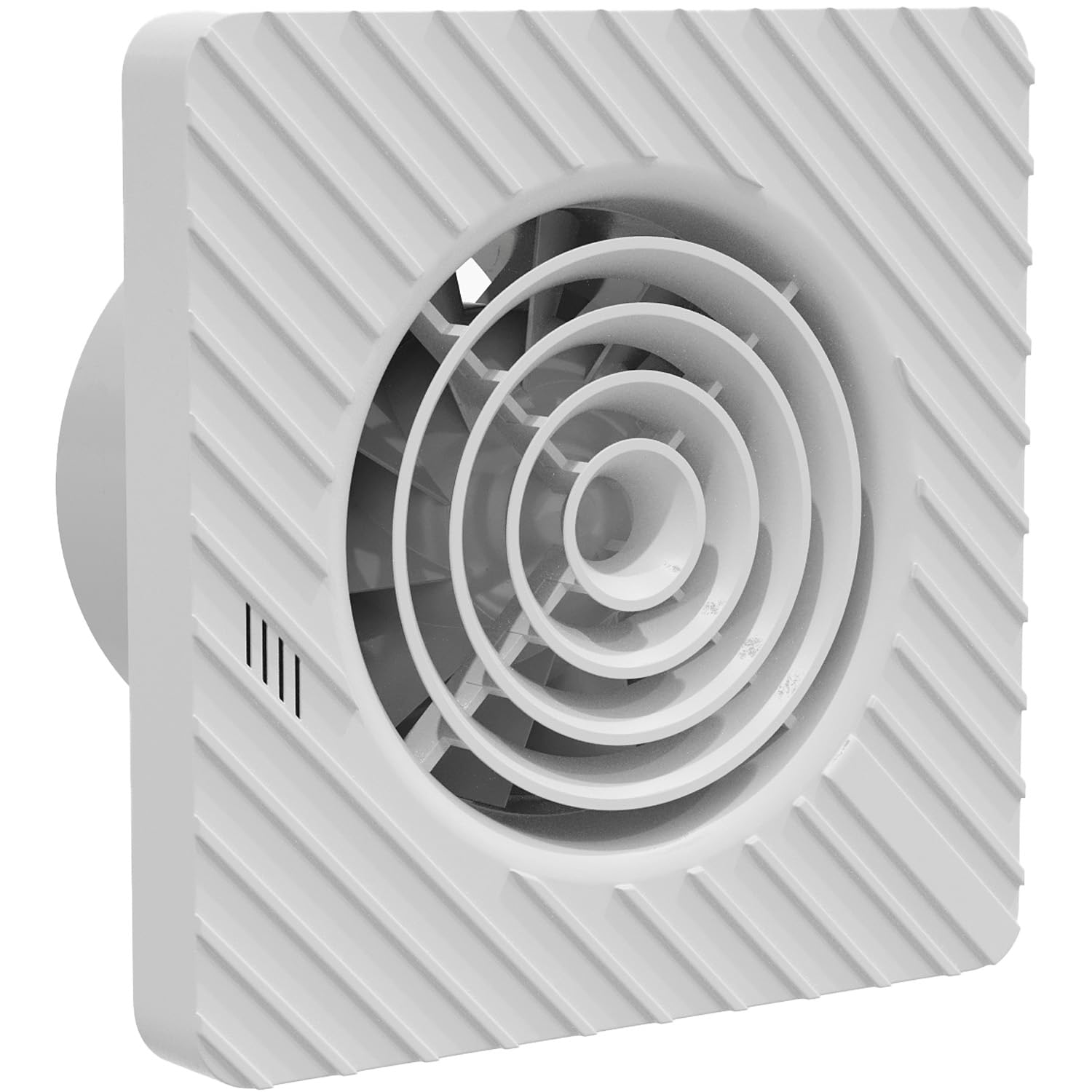 Pebble Grey White Bathroom Extractor Fan with Timer & Humidistat 4”/100mm IP45 Rated - Wave Silent Bathroom Fan Extractor for Ventilation, Exhaust Fans for Kitchen, Wall/Ceiling Mounted Axial Fans