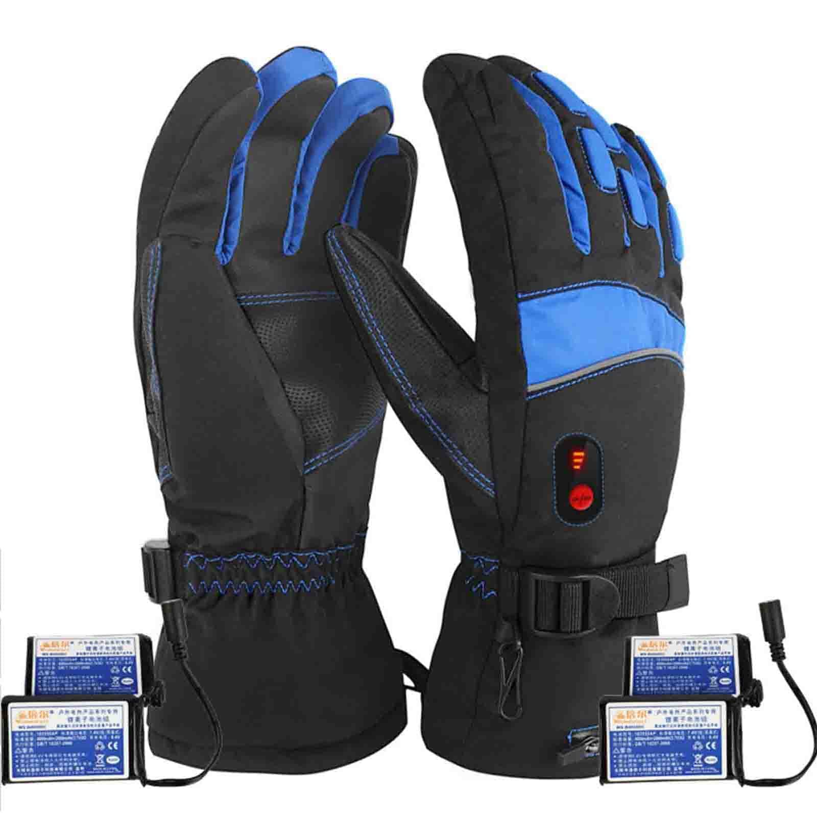 CHEWYNP Guantes Calentadores de Manos, Guantes térmicos con batería eléctrica para Mujeres y Hombres, Guantes térmicos térmicos con Pantalla táctil, Calentadores eléctricos alimentados por