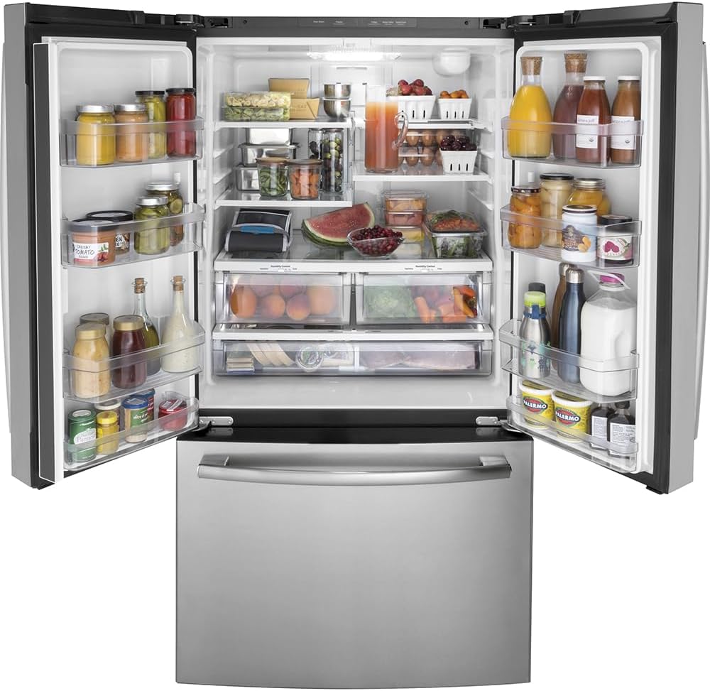 GE 36" Stainless Steel French Door Refrigerator with Ice Maker