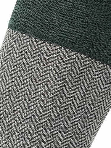 Image of Theater Green & Grey Men's Socks | Mercerised Cotton | Mid Calf Length | Anti-Bacterial | Luxury Everyday Wear | Stylish & Breathable