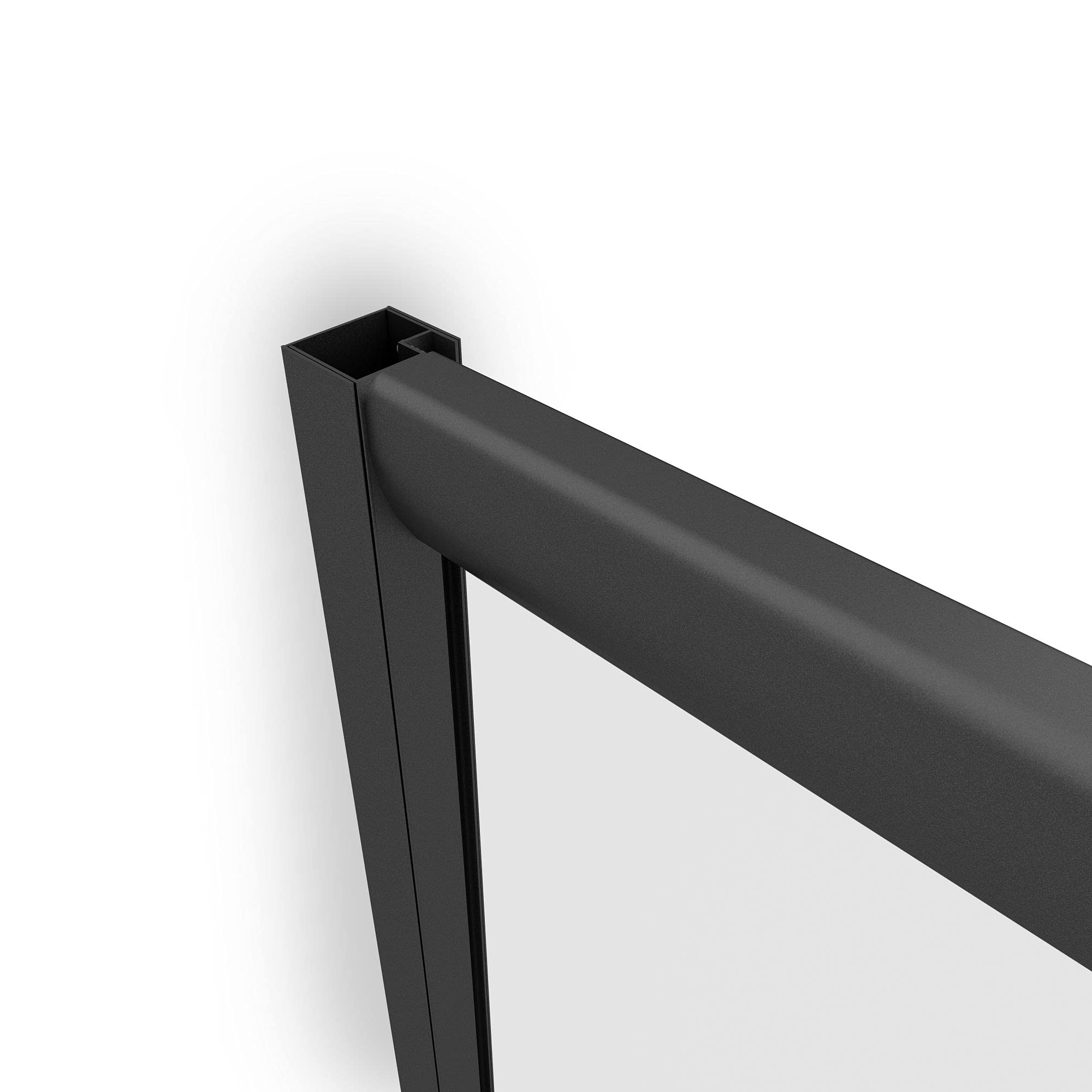 Schulte douche accès angle extensible 75-90x180 noir coulissante 4 mm | largeur d'accès 30 à 49 cm ajustable encadrement verre trempé