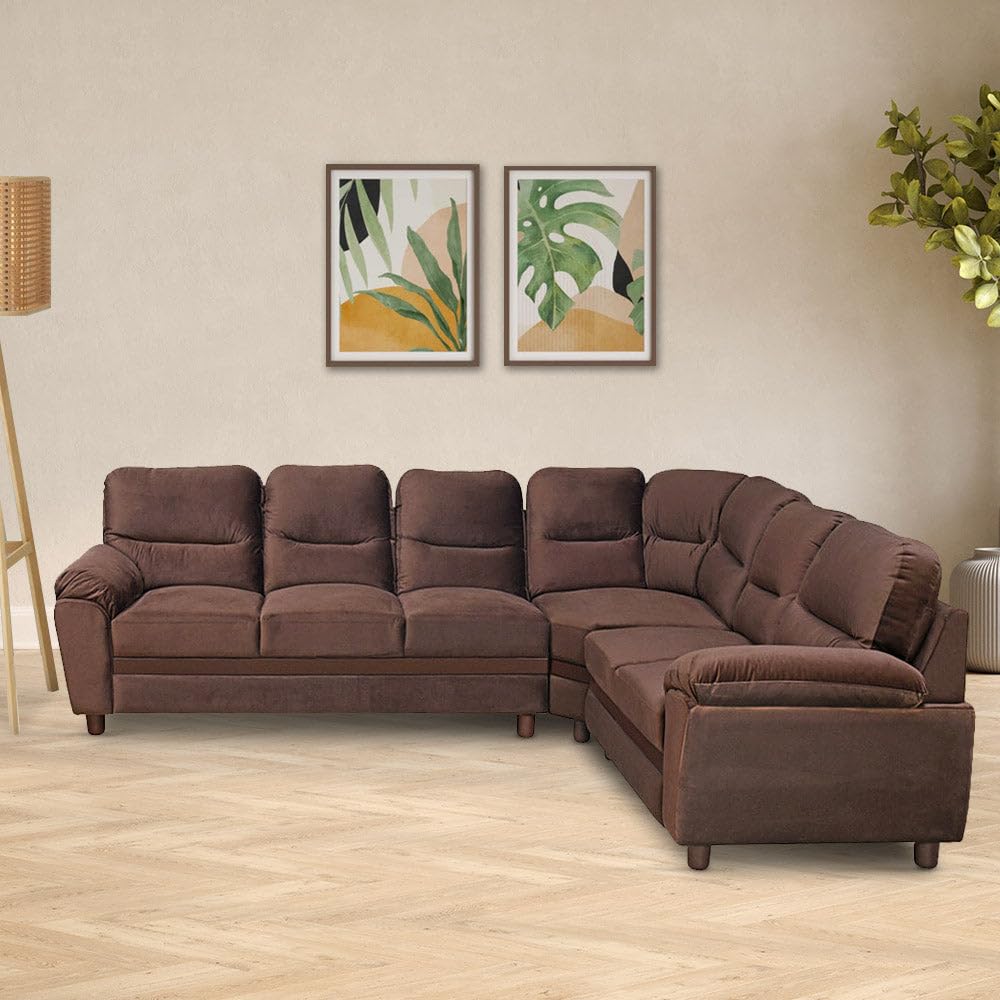 Nilkamal Rebecca Corner Sofa with Neem Wood and Engineered Wood