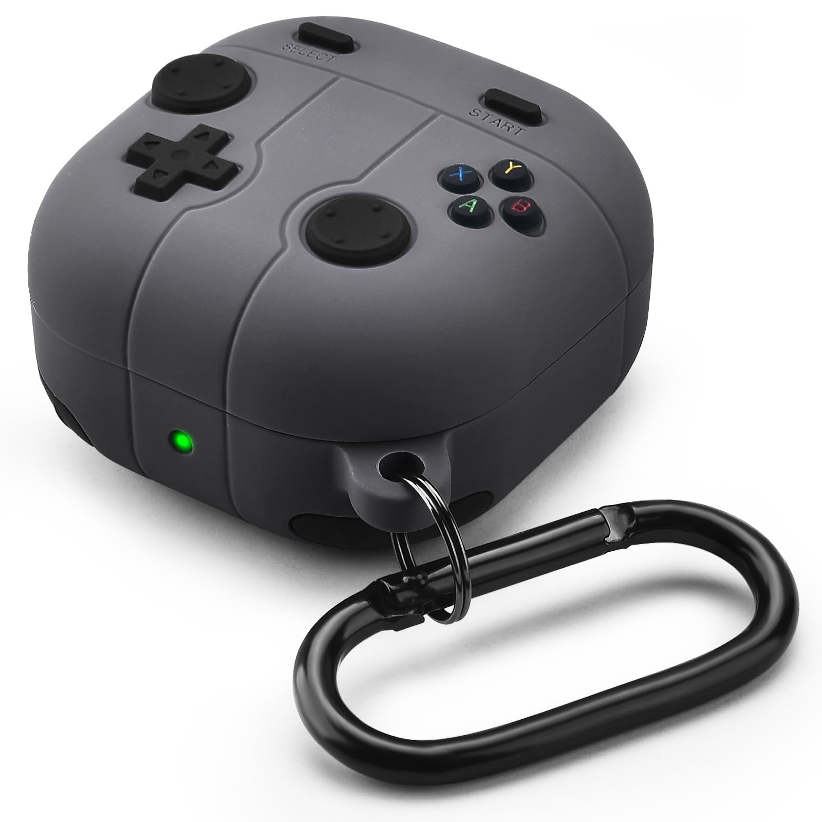 KOREDA Compatible with Samsung Galaxy Buds FE/Galaxy Buds 2 Pro/Buds Pro/Buds 2 Case, Cute Funny Cool Game Player Design Silicone Protective Case (Gray)