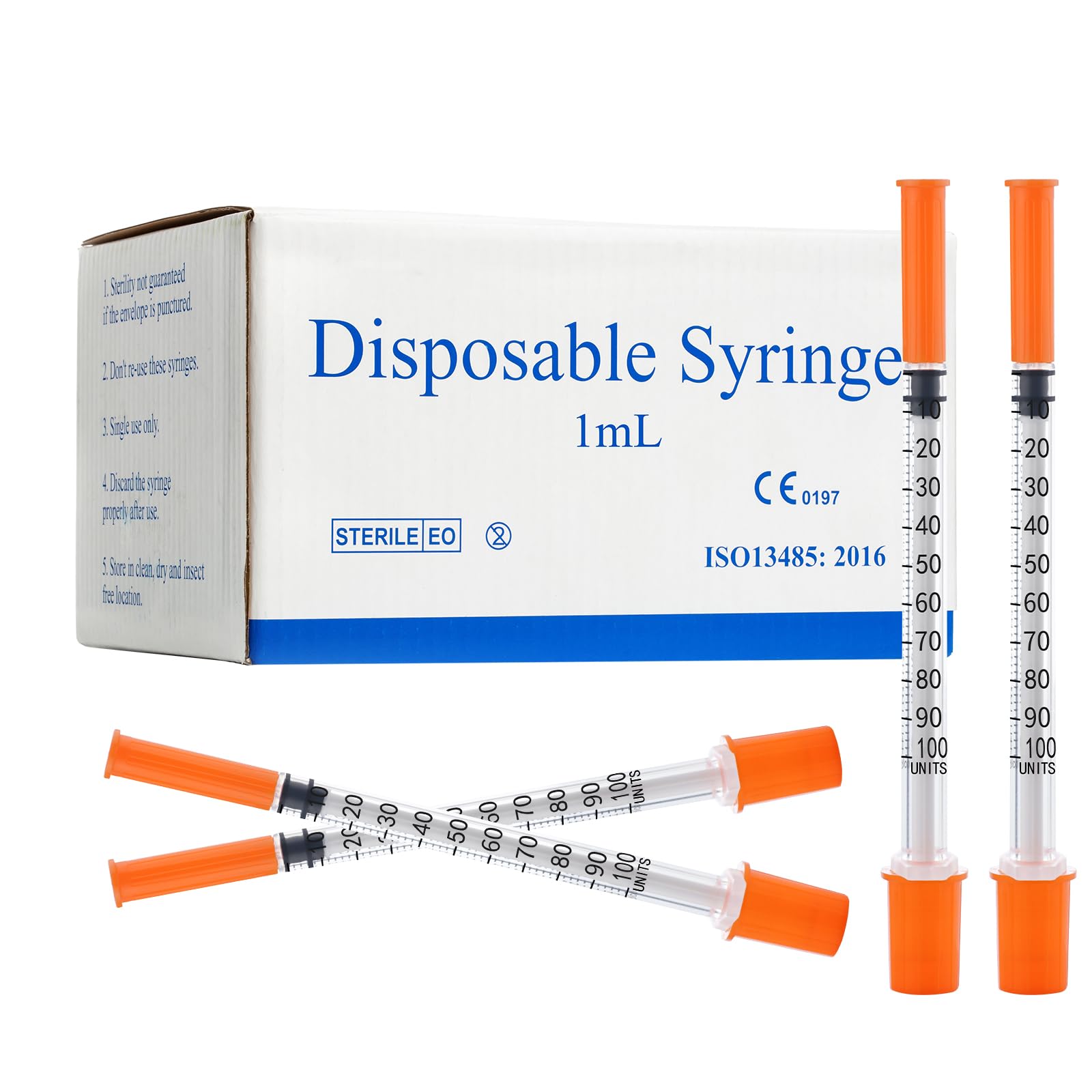 1ml/cc 32G 5/16 Inch Syringes, Lab Dispensing Syringe, Individual Wrapped, Box of 100 — Amazon image 11