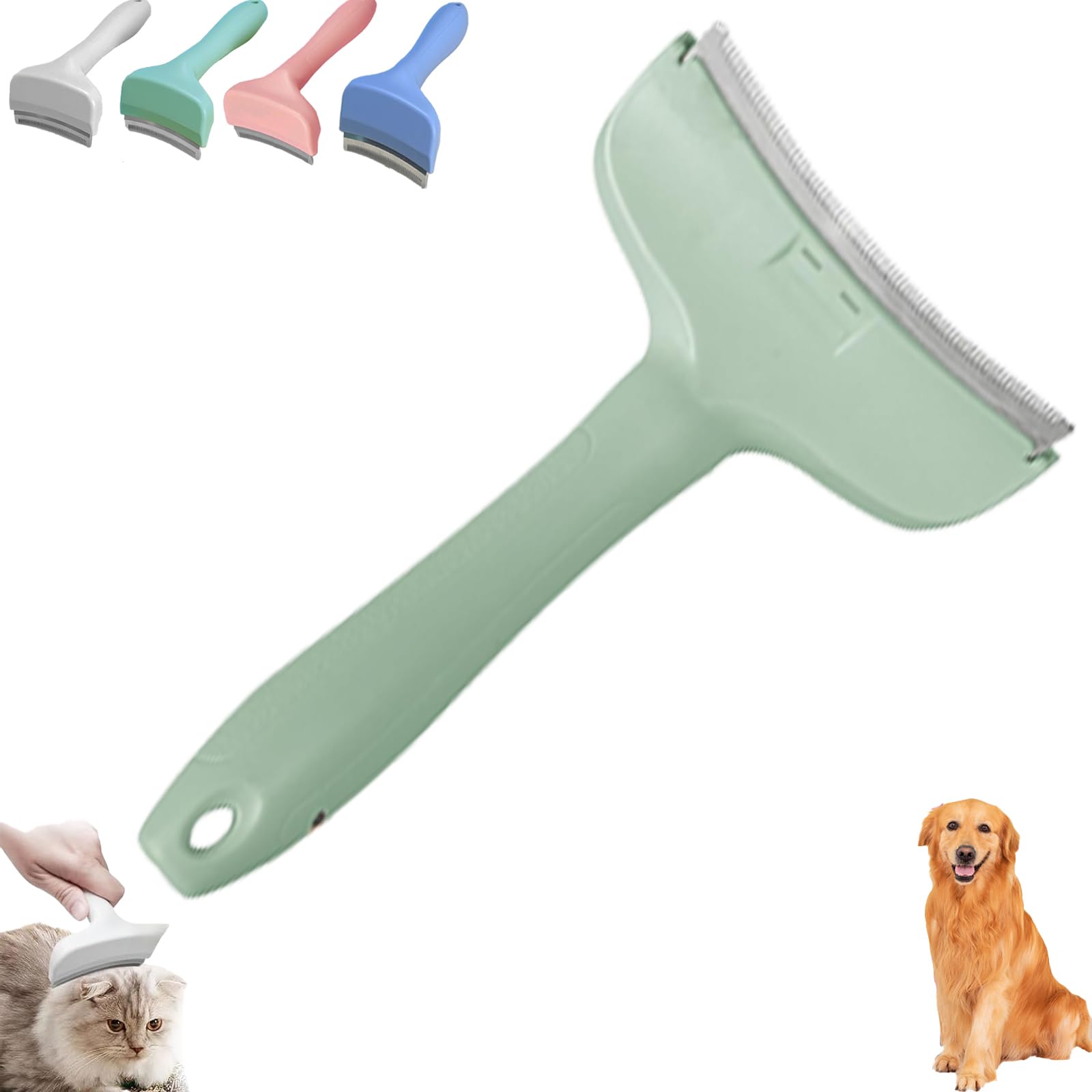 V Tooth Deshedding Comb,Pet Comb Pro,Pet Hair Removal Tool,Cat Dog Pet Grooming Brush for Cleaning Shedding Hairs (Green, S)