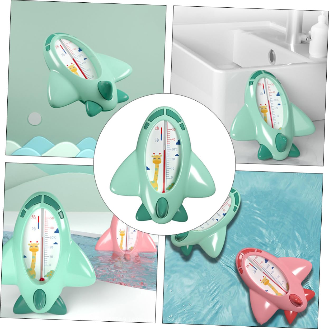 SUPVOX Cartoon Bath Thermometer Green Easy to Use Water Temperature Tester with Design for Safe Bathing and Toddlers