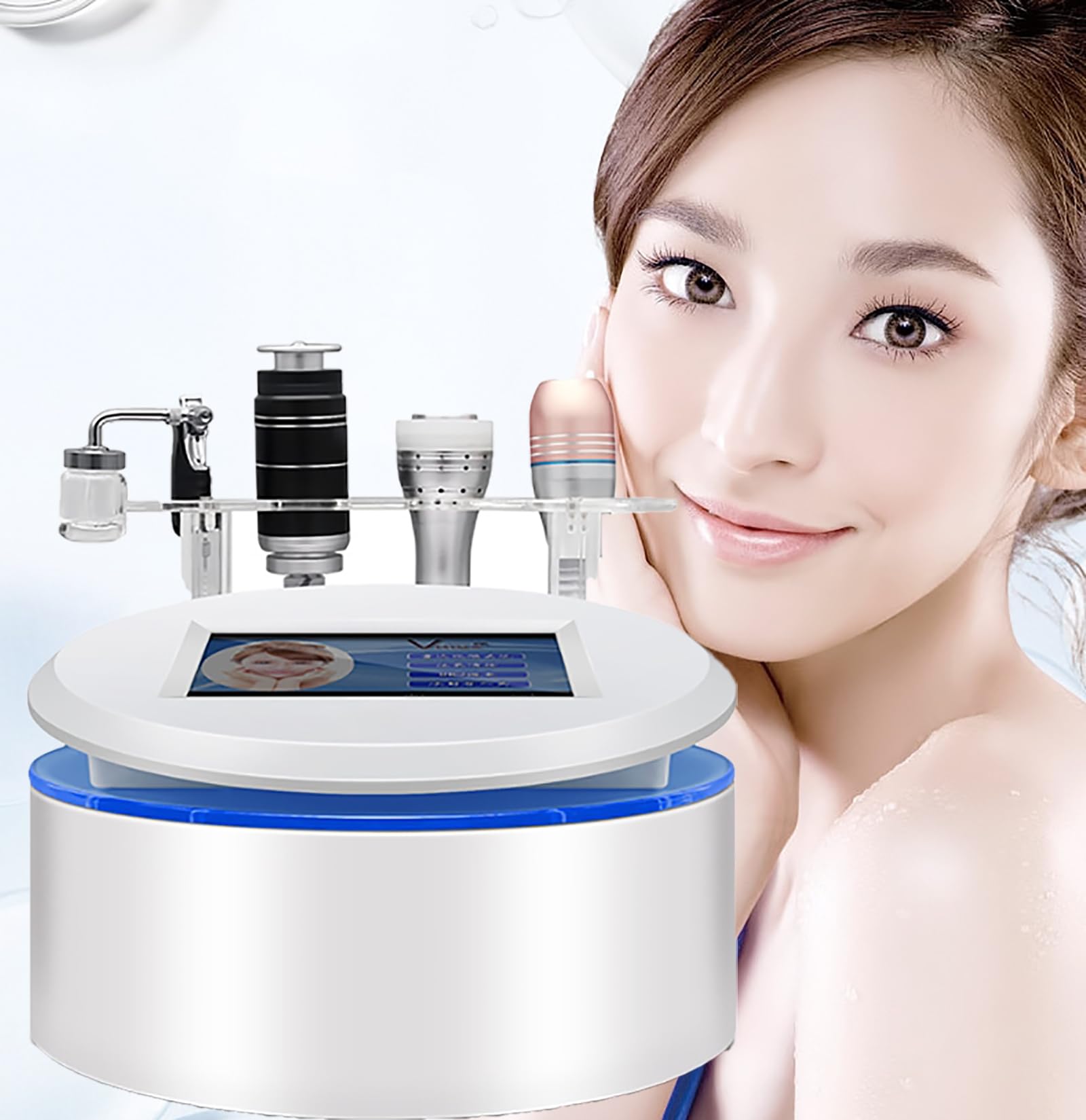 Facial Beauty Machine, Firming Beauty Equipment with 4 Handles, Professionnel Facial Lifting and Firming, Multi-Level Adjustment, Touch Screen, for Home and Commercial Use